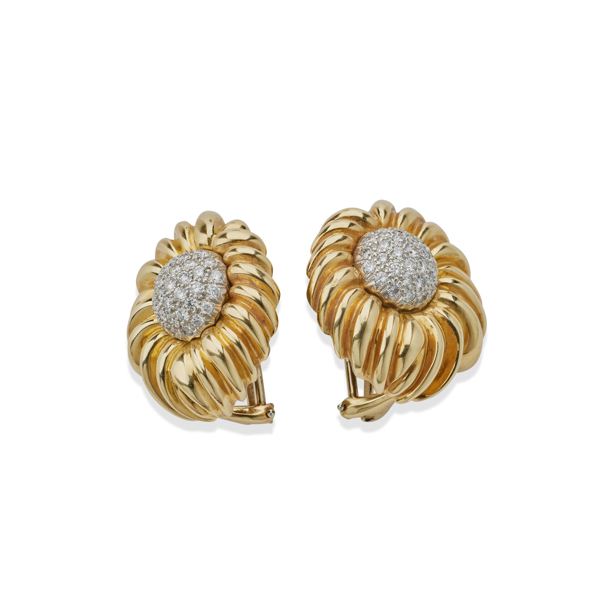 Tiffany & Co. Diamond Flower Clip Earrings - 18K Gold Luxury Jewelry for Women | Perfect for Weddings, Parties & Special Occasions