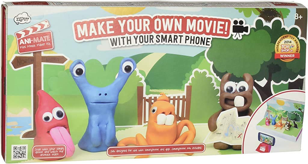 NPW-USA ANI-Mate Clay Animation Movie Maker Kit - Professional Stop Motion Studio Set for Kids & Beginners - Create DIY Claymation Films at Home or School