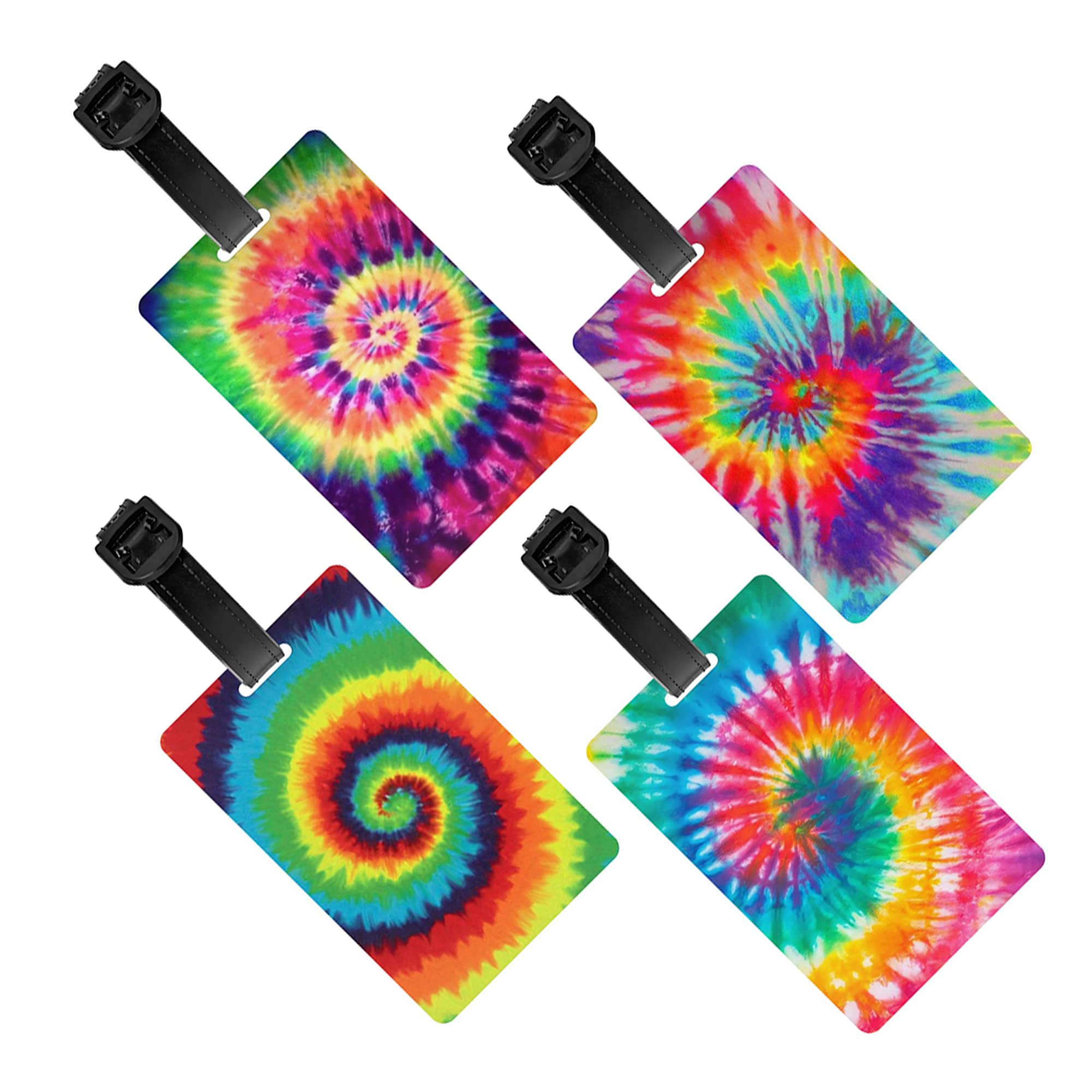 4-Pack Durable PVC Luggage Tags with ID Card Holder - Waterproof Suitcase Labels for Travel, Women, Men & Kids - Perfect for Airports, Cruise Ships & Business Trips