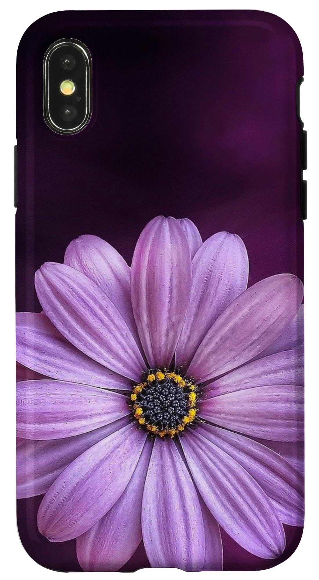 iPhone X/XS Floral Daisy Phone Case - Pink & Purple Flower Design for Photography & Aesthetic Style | Perfect for Spring, Summer, Fashion Photography & Instagram Posts
