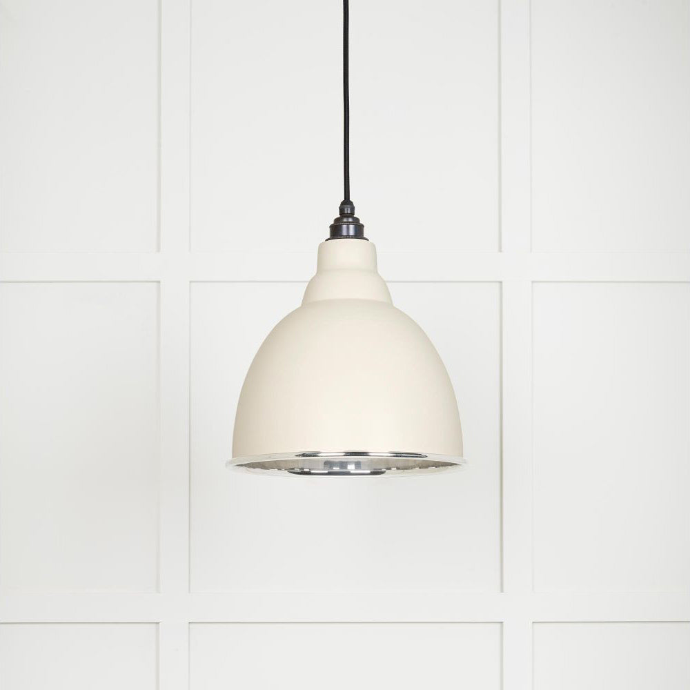 Smooth Nickel Brindley Pendant Light Fixture - Modern Industrial Ceiling Lamp with Adjustable Cord (Black/Copper/Gold) - Perfect for Kitchen Island, Dining Room & Bedroom Lighting
