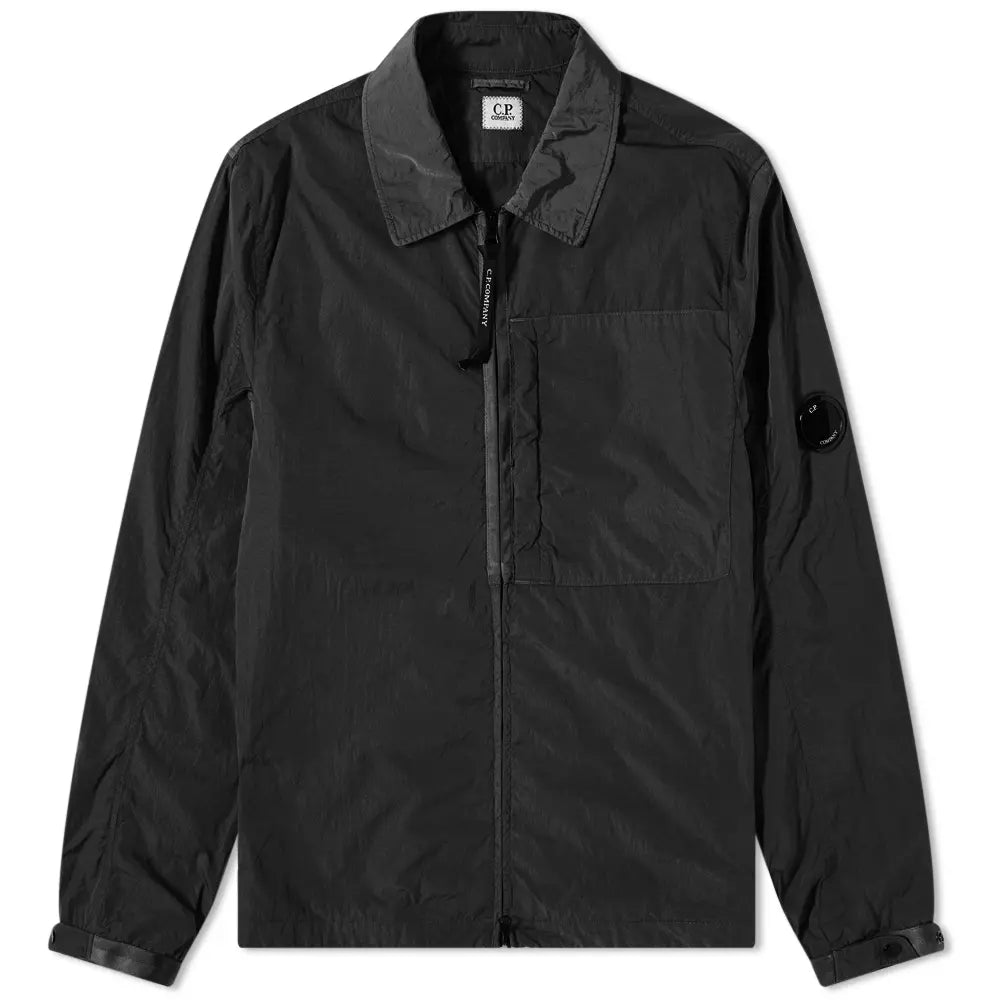 C.P. Company Chrome R Zip Overshirt Jacket - Men's Lightweight Water-Resistant Streetwear for Urban Fashion & Outdoor Activities