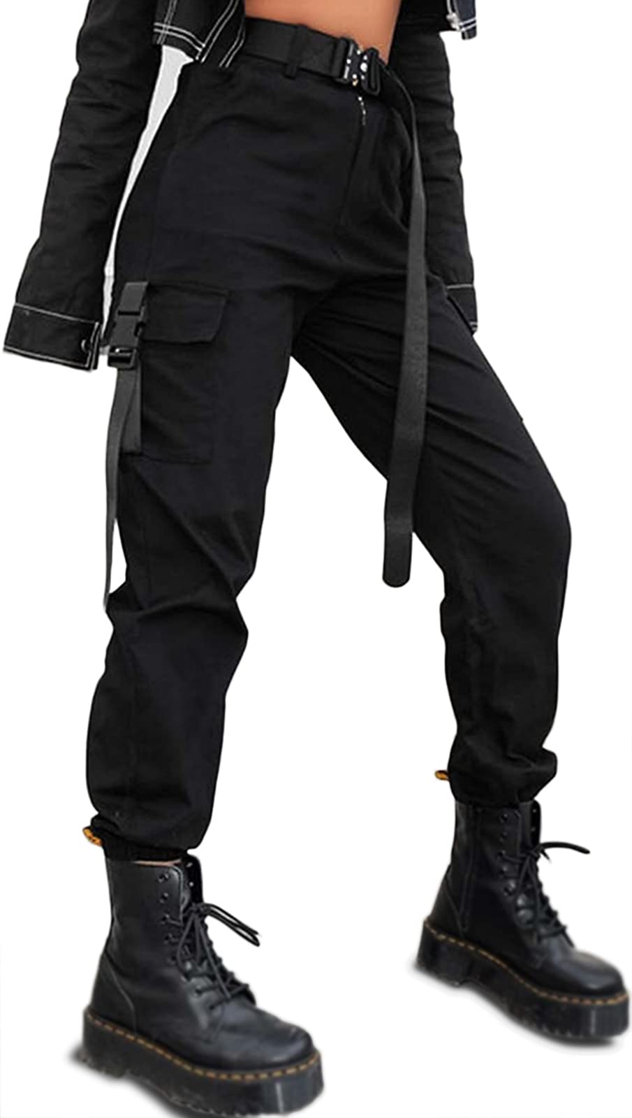 ZODLLS Women's Camo Cargo Pants - Stretch Elastic Waist Jogger Pants with Pockets | Casual Outdoor Hiking, Travel & Streetwear Fashion