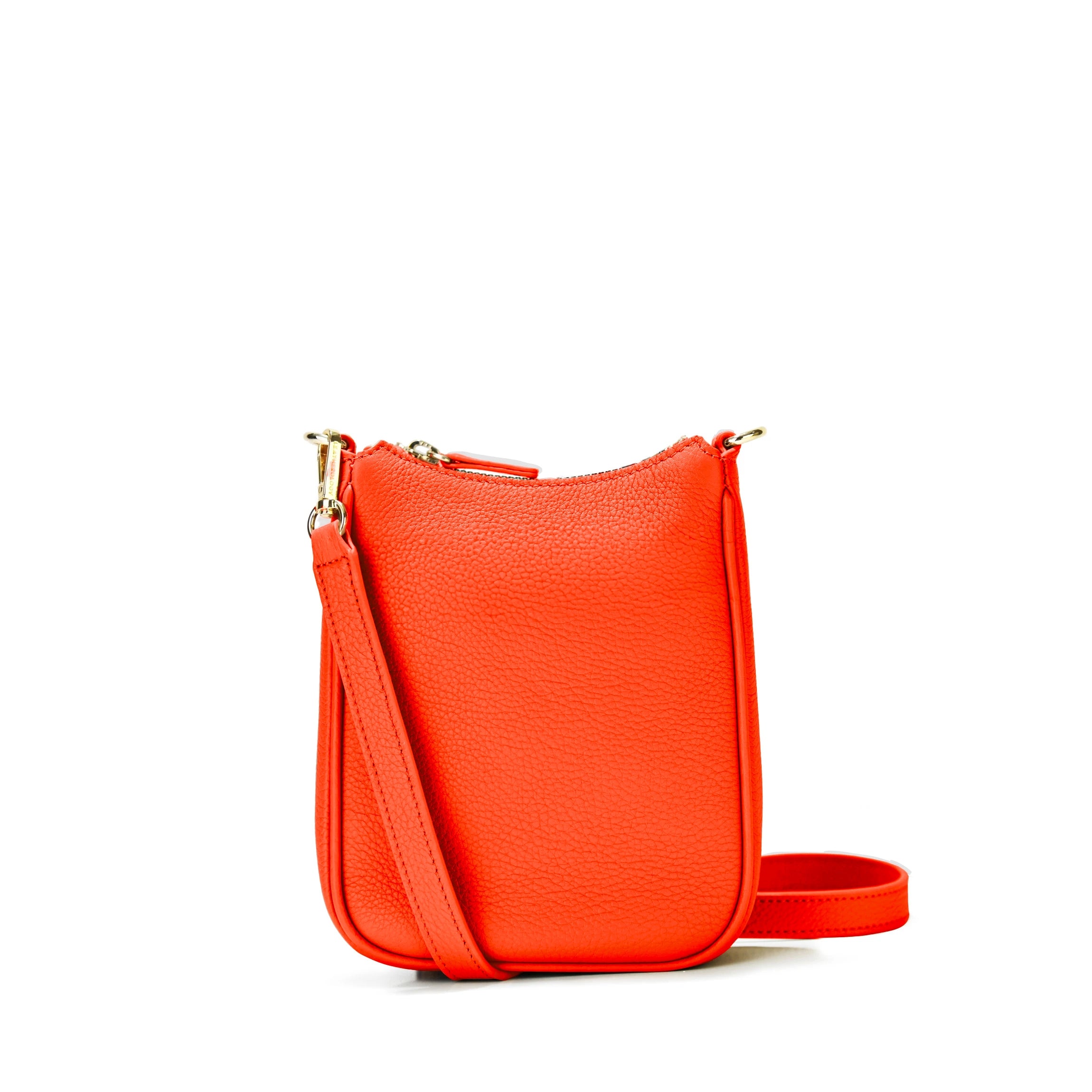 Greta Chain Vertical Sling Bag Clementine Orange - Stylish Crossbody Purse for Women, Perfect for Daily Use, Travel & Shopping