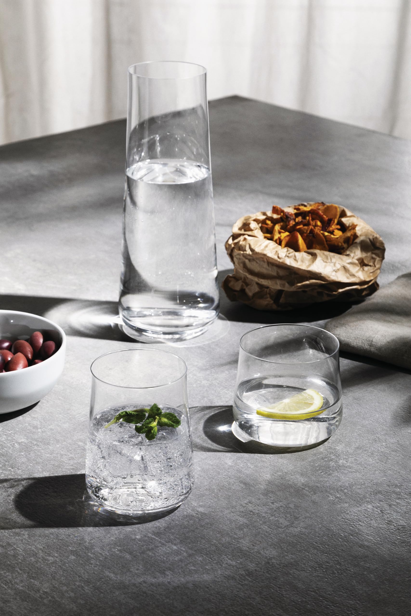 Alessi Eugenia NF09/3 Designer Crystal Glass Long Drink Tumbler - 41cl, Minimalist Aesthetic Barware for Cocktails, Iced Coffee & Home Entertaining