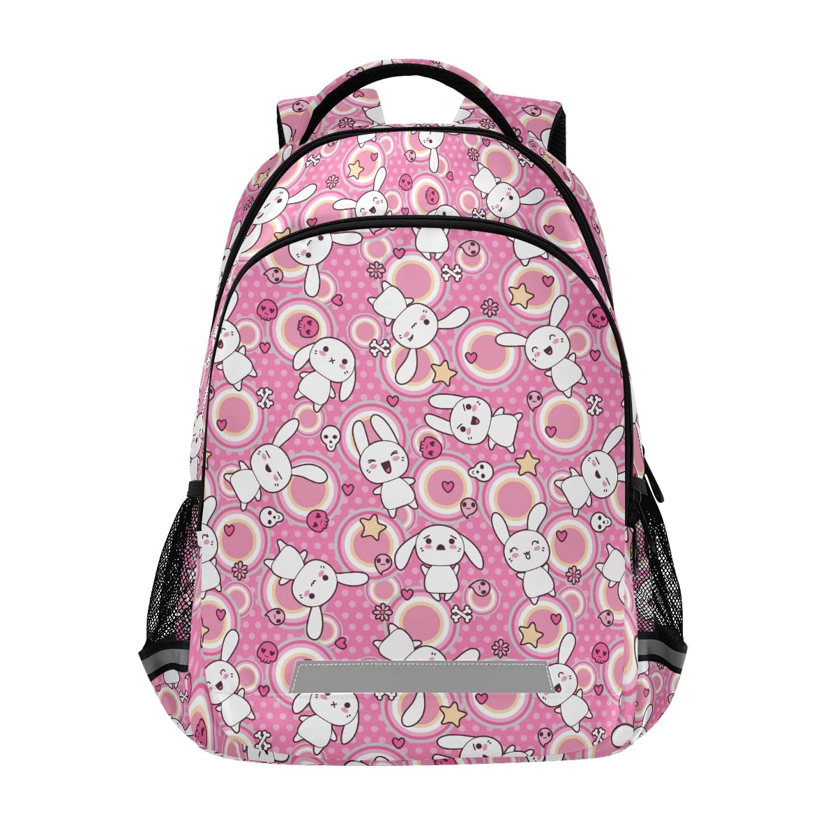 **MNSRUU Cute Doodle Kawaii Rabbit Laptop Backpack for School, Travel & Hiking - Adjustable Chest Strap, Lightweight Rucksack for Boys & Girls - Perfect for College, Work & Outdoor Adventures**