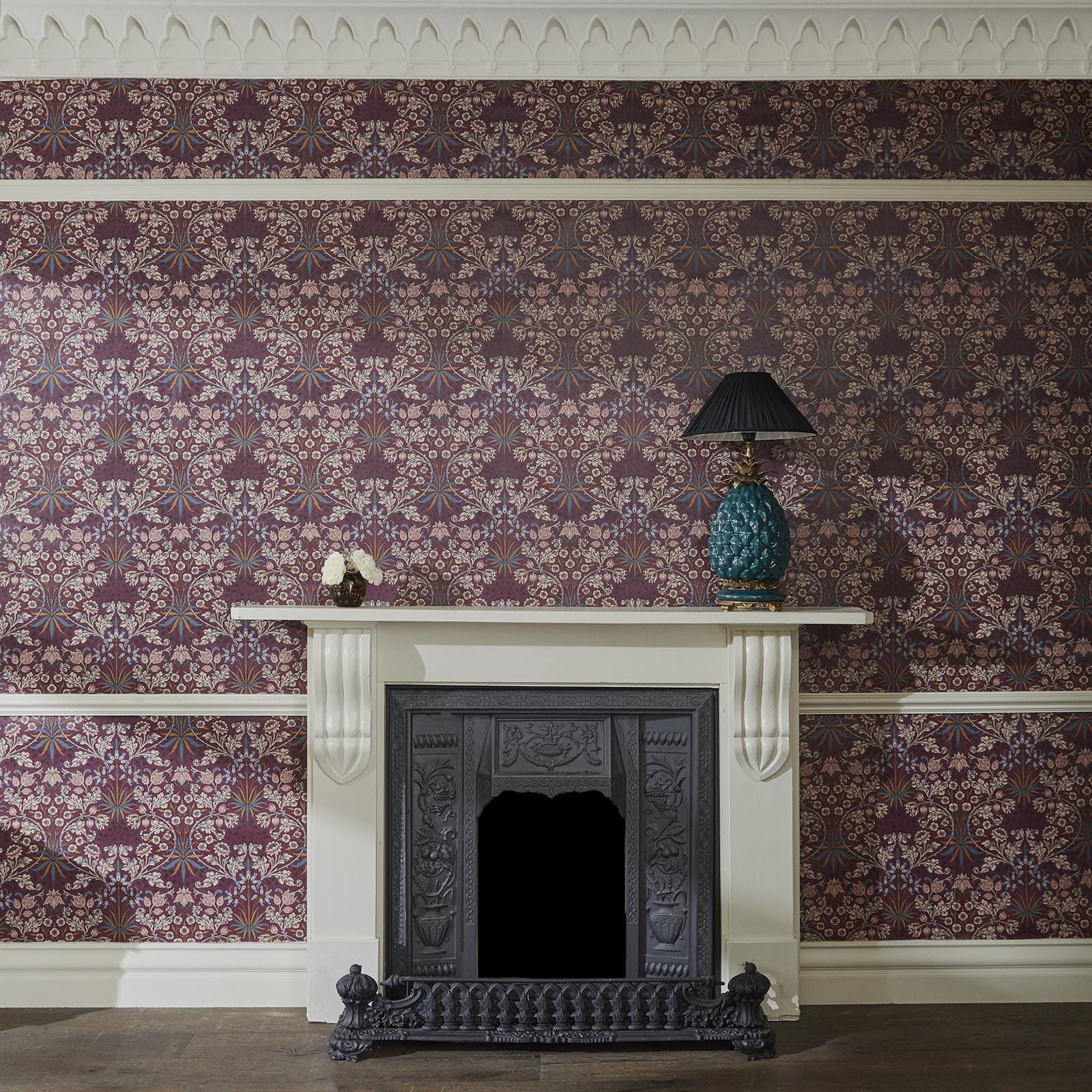 HYACINTH Wallpaper Mulberry - Premium Floral Wallpaper for Living Room, Bedroom & Home Decor
