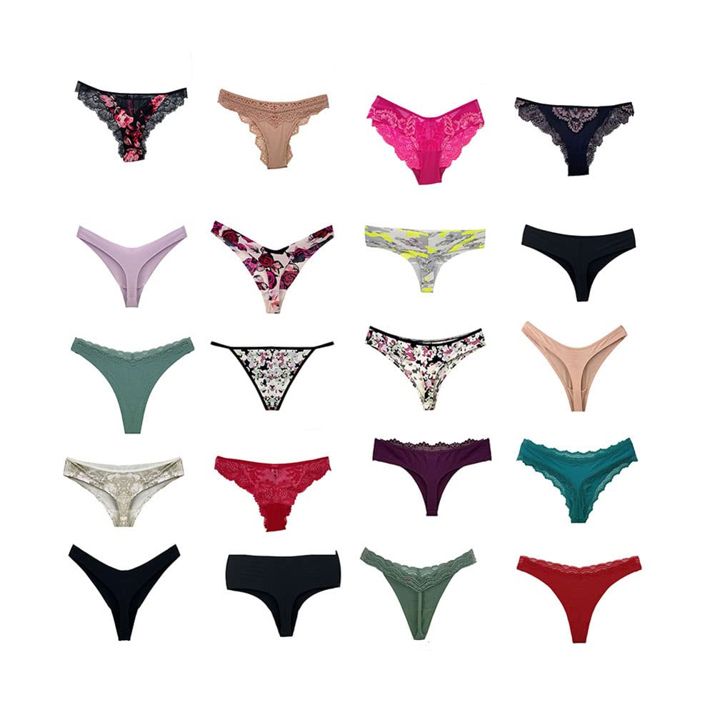 Sexy Women's Thong Underwear Pack - 6-Piece Assorted G-String & T-Back Panties Set | Comfortable Lingerie for Daily Wear, Date Night & Special Occasions