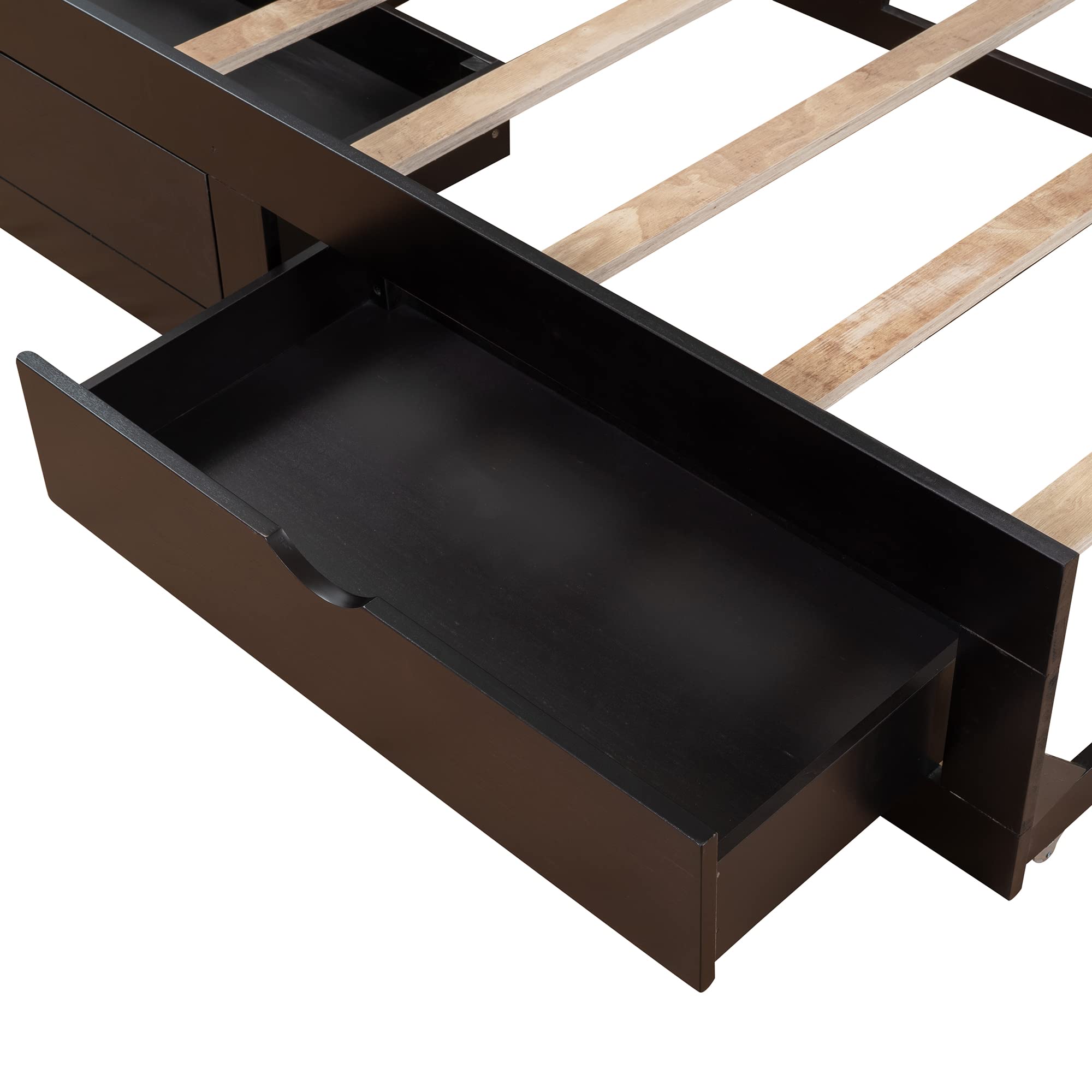 Extendable Twin Daybed with Trundle and Storage Drawers - Wooden Sofa Bed Frame, No Box Spring Required, Espresso Finish - Perfect for Guest Rooms, Small Spaces & Multi-Functional Living Areas