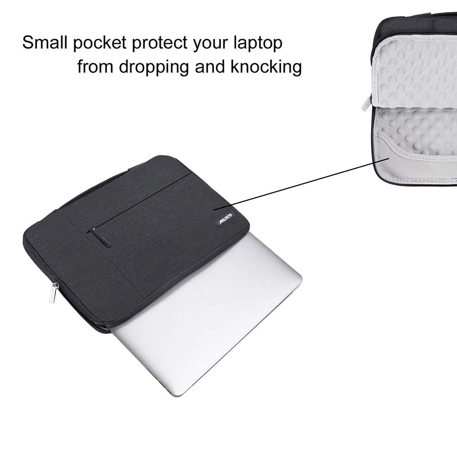 MOSISO 16 Inch Laptop Sleeve Case with Handle - Compatible with MacBook Pro 16, HP, Acer, Dell, Lenovo, ASUS 15-15.6 Inch Laptops - Durable Polyester Computer Bag in Space Gray - Perfect for Work, School & Travel