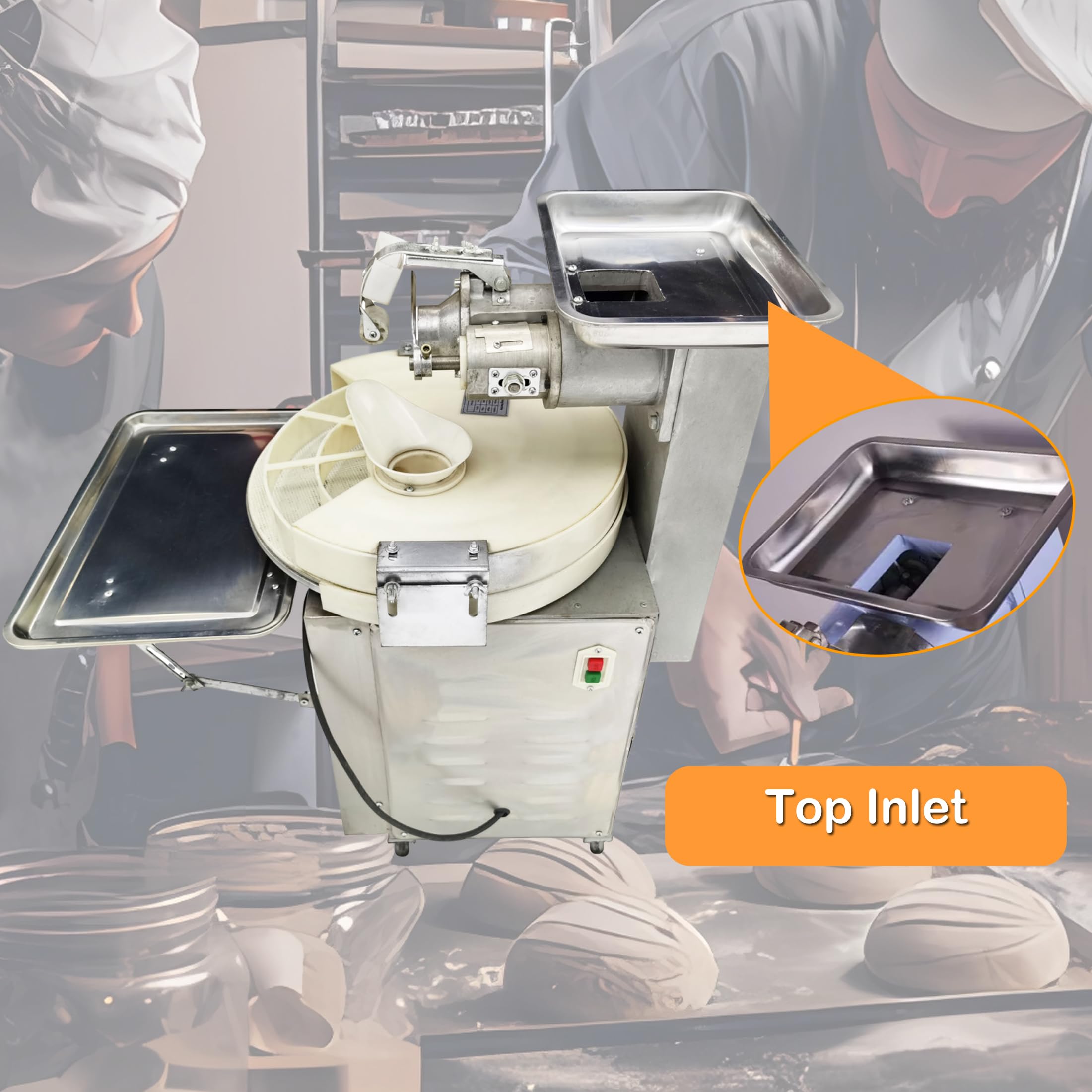 INTSUPERMAI Commercial Dough Divider and Rounder Machine - 40g-70g Dough Ball Cutting & Forming Equipment for Bakeries, Pizza Shops & Restaurants | Perfect for Bread, Pastry & Pizza Dough Preparation