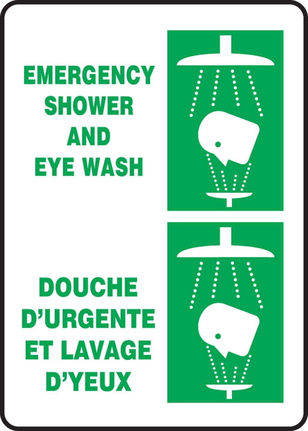 Emergency Shower and Eye Wash Station - ANSI Compliant, Bilingual (English/French) - Ideal for Laboratories, Factories, and Industrial Safety Use