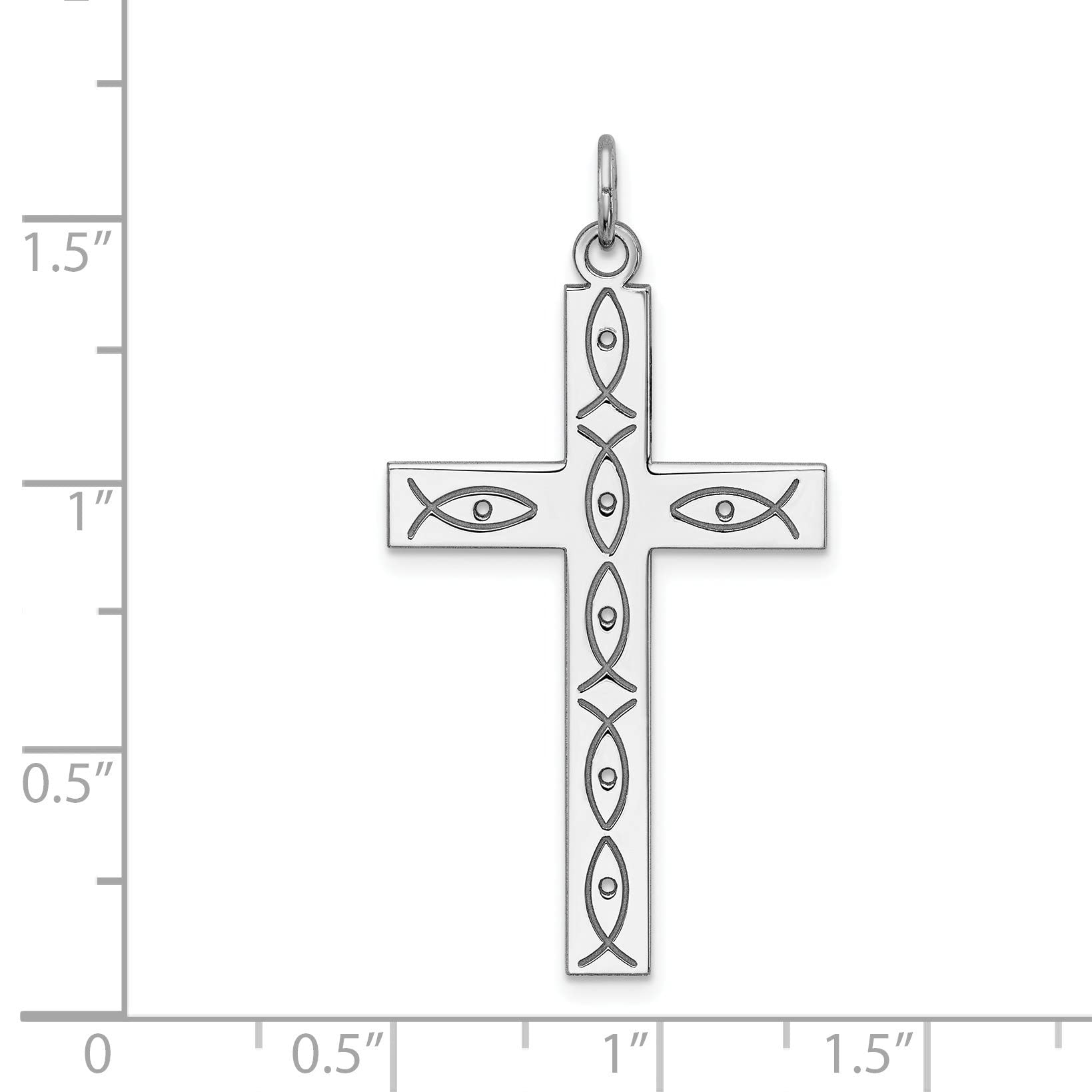 Elegant Bijou Sterling Silver Laser-Engraved Cross Pendant Necklace - Perfect for Religious Gifts, Baptisms & Everyday Faith Jewelry