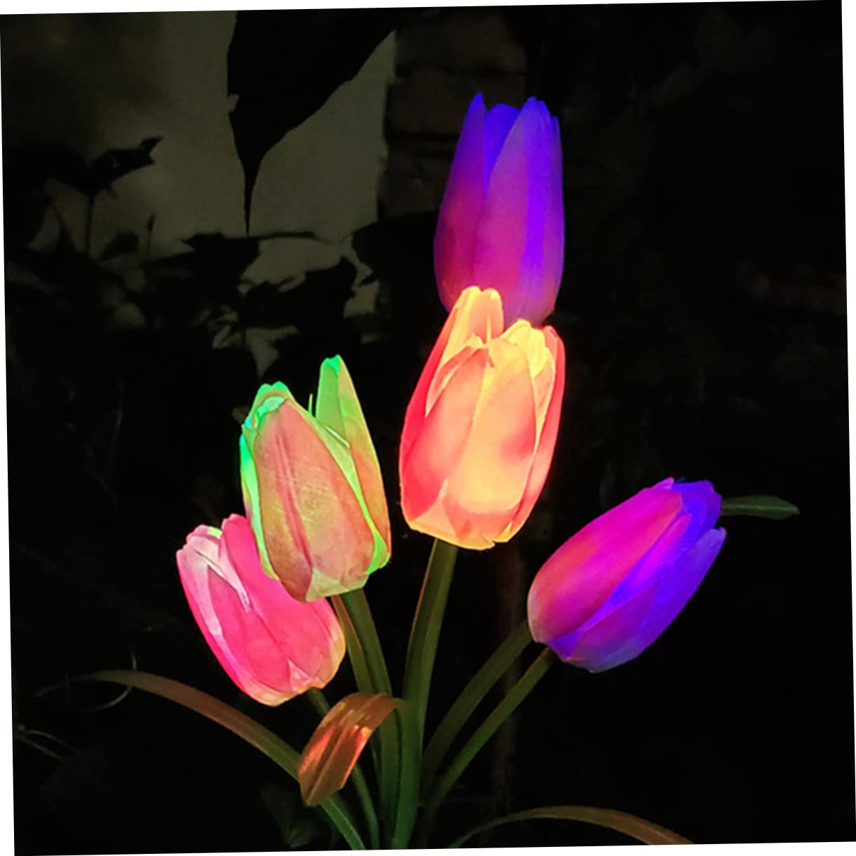 BESPORTBLE 4-Pack Solar Tulip Lights - Waterproof Outdoor Solar Garden Lights for Lawn, Pathway, Yard Decoration - Solar Powered LED Flower Lights for Landscape, Patio, Backyard, and Garden Decor