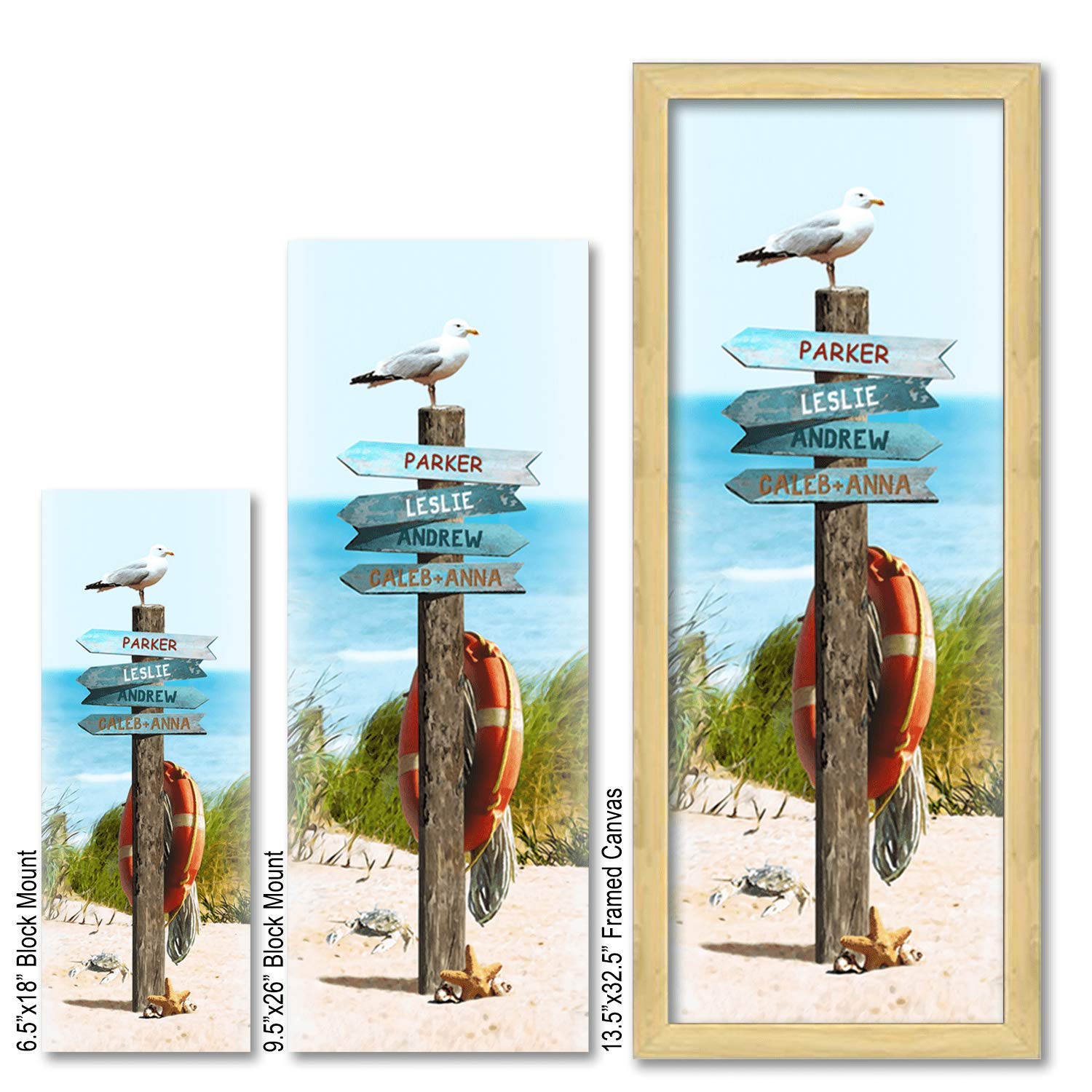 Personalized Trail Name Sign - Custom Framed Canvas Wall Art (13.5x32.5 Inches) - Perfect for Beach House Decor, Cabin, RV & Outdoor Enthusiast Gifts