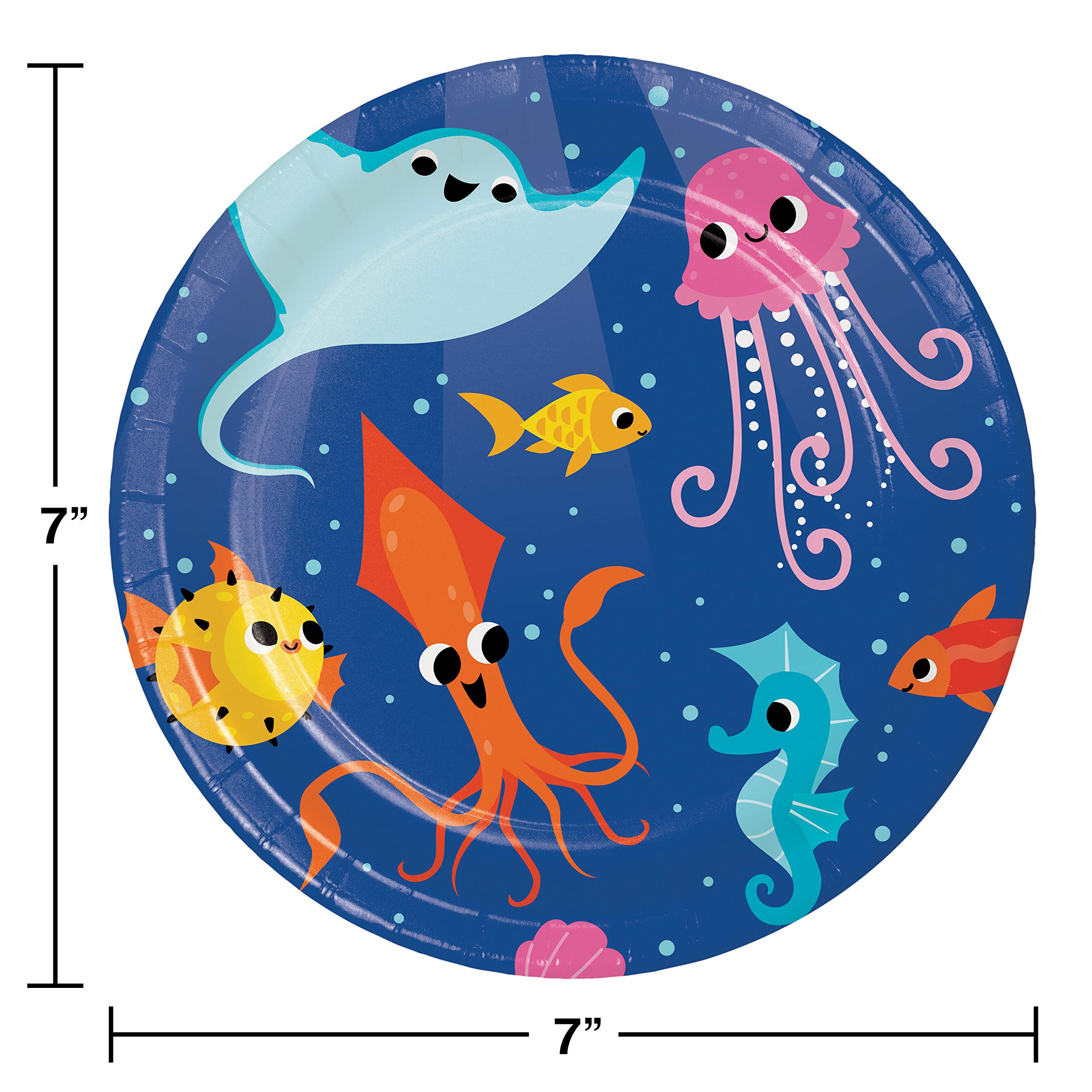Ocean Themed Dessert Plates for Party - Set of 8 | Perfect for Birthday, Baby Shower & Beach Themed Celebrations