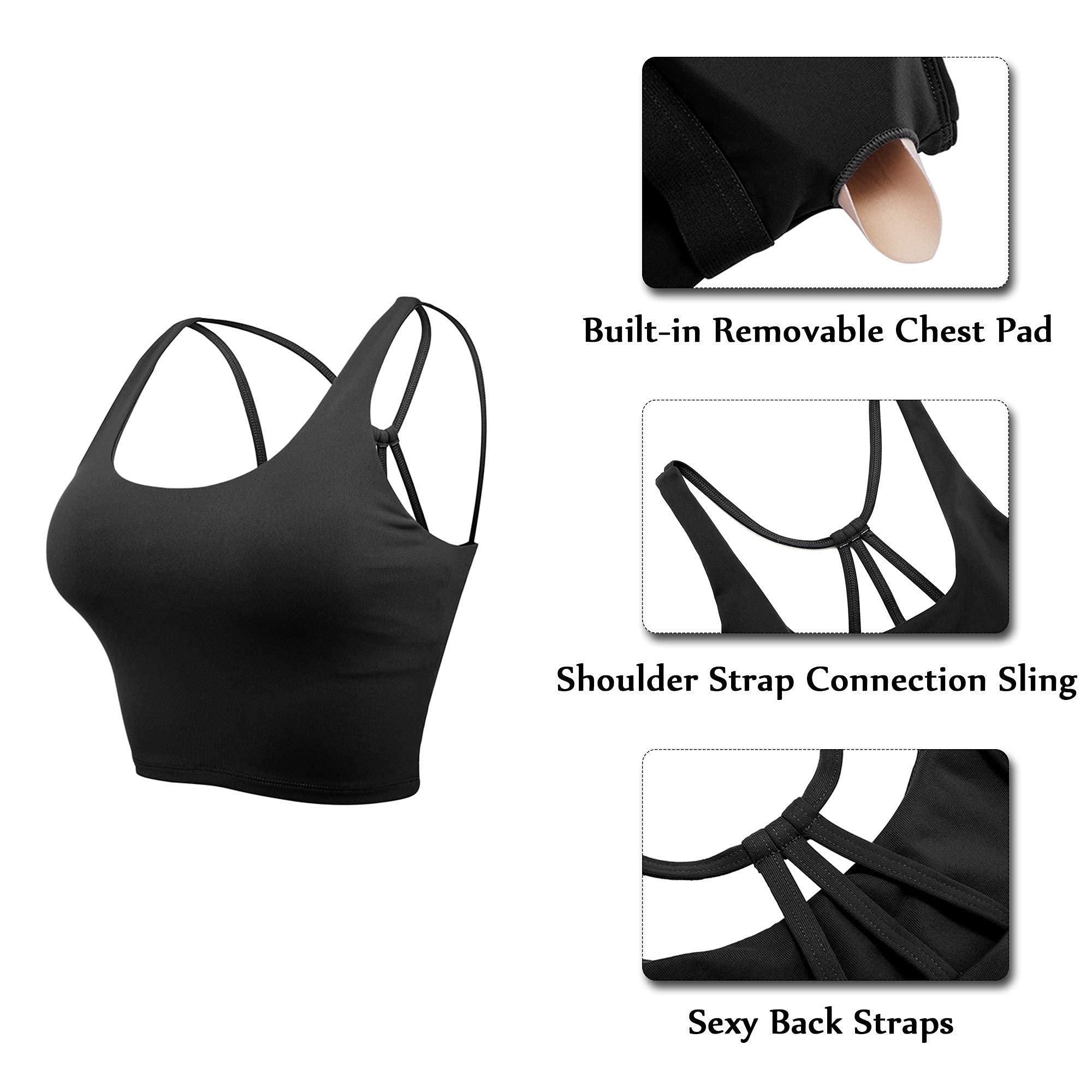 Women's Longline Padded Sports Bra - High Support Yoga Crop Top for Workout & Fitness | Perfect for Running, Gym, Yoga & Activewear