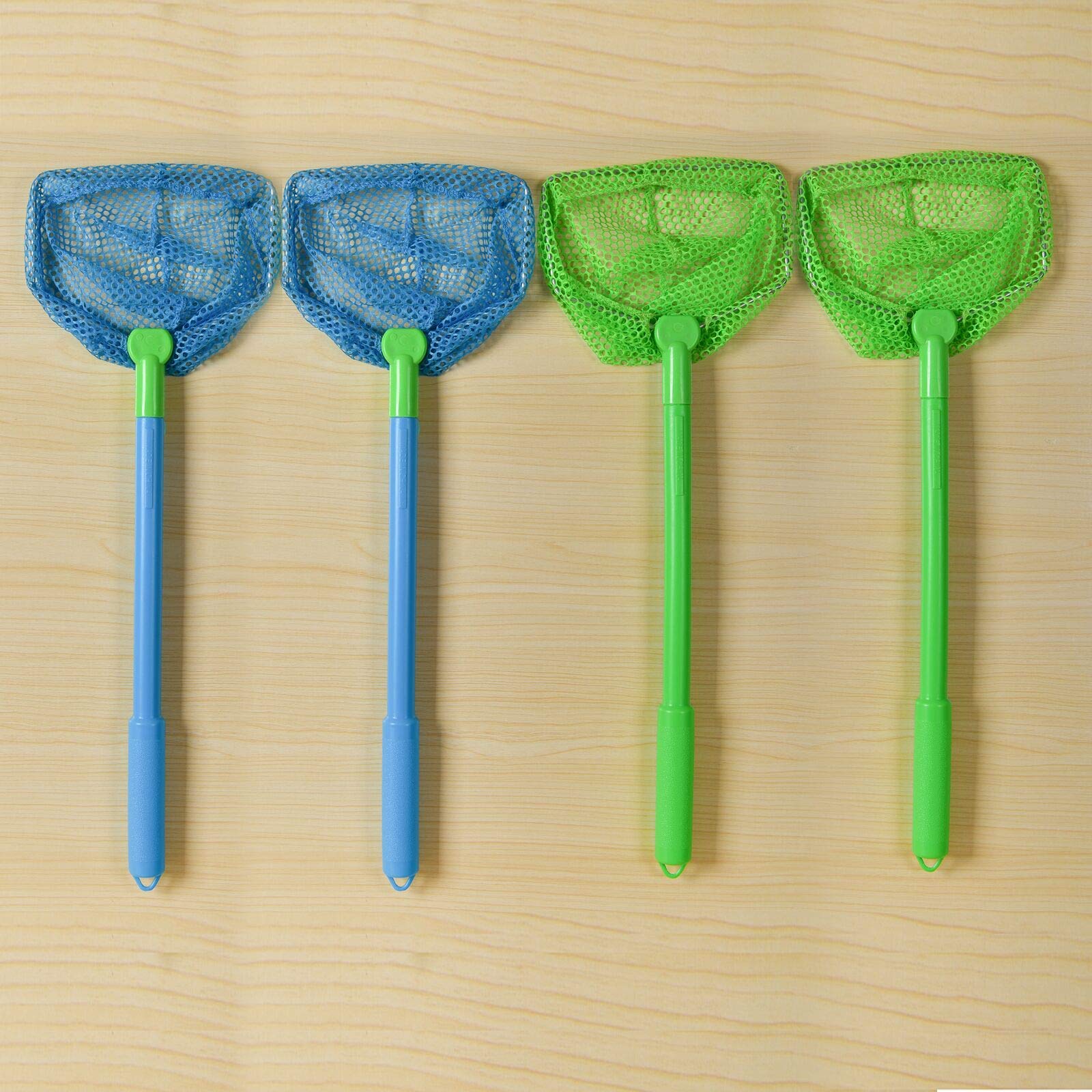 Coopay 4-Piece Kids Fishing Net Set - Butterfly & Bug Catching Nets, Durable Beach Toys for Outdoor Play (Blue & Green) - Perfect for Backyard Adventures, Beach Trips, and Nature Exploration