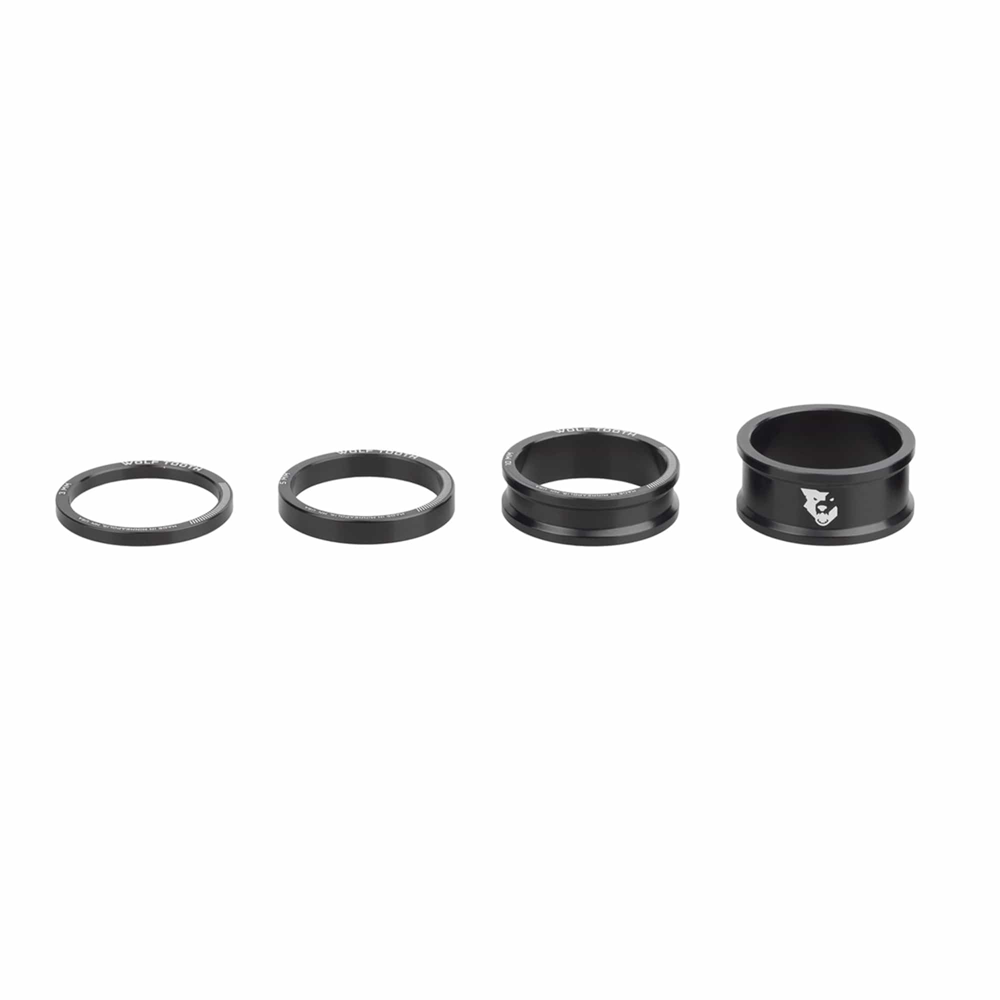 Wolf Tooth Precision Anodized Headset Spacers - Lightweight Bicycle Spacer Kit for MTB & Road Bikes - Durable Aluminum Alloy for Smooth Ride (5mm/10mm/15mm) - Perfect for Bike Upgrades & Maintenance