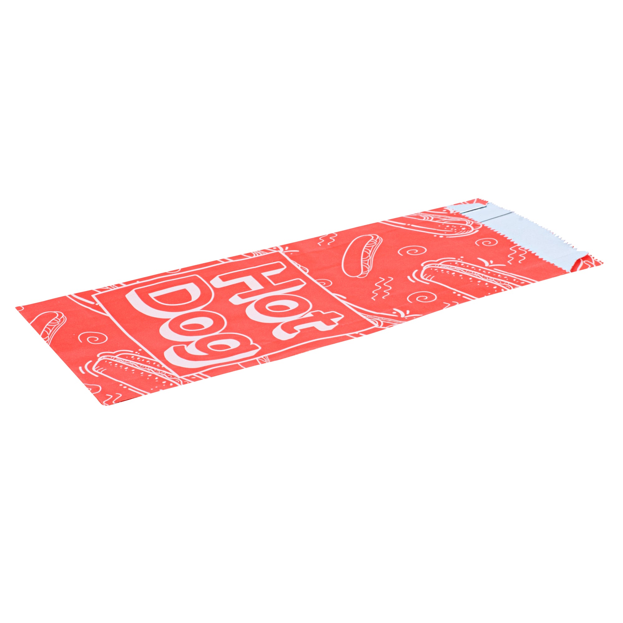 Red Printed Small Hot Dog Foil Bags - 3.75