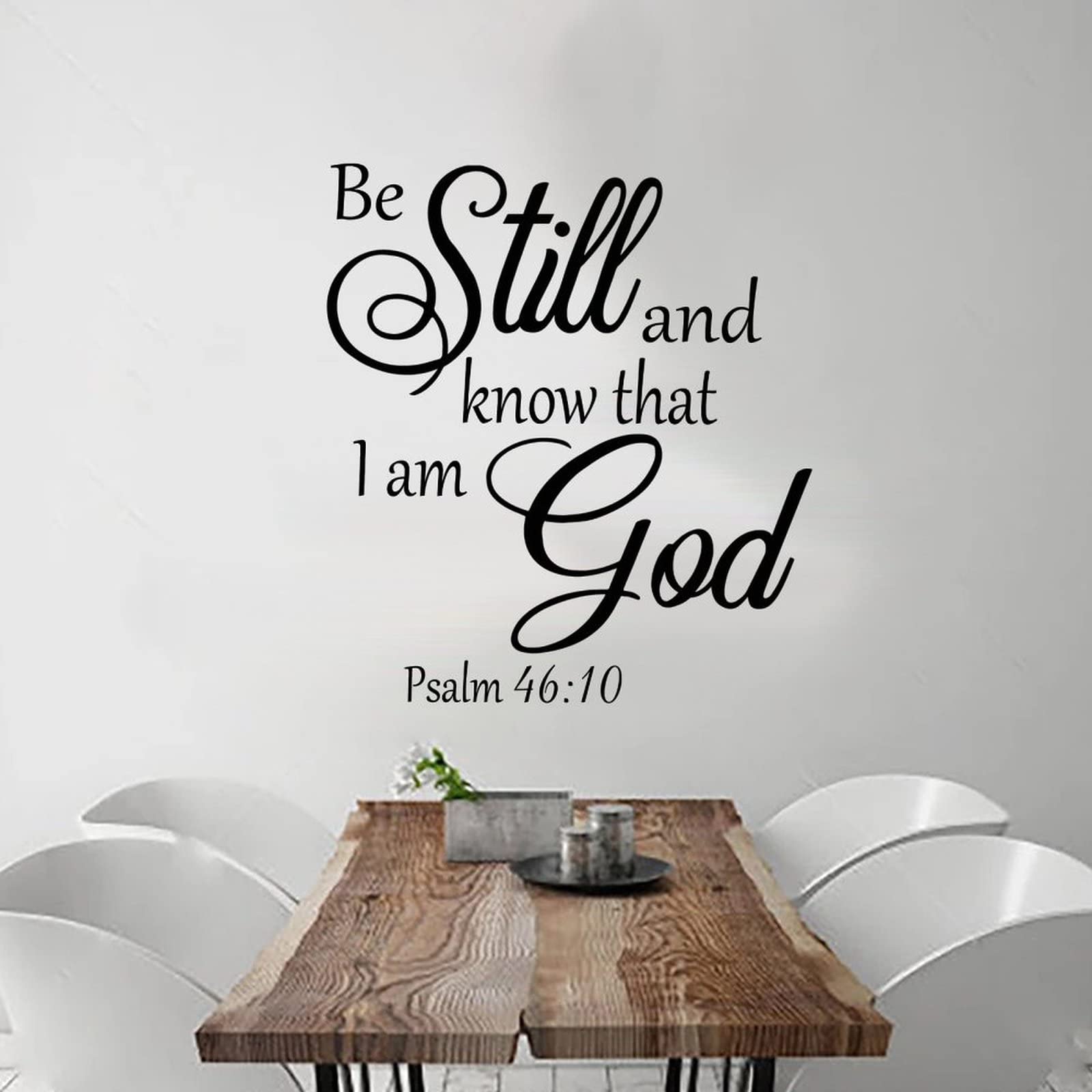 Be Still and Know That I Am God Psalm 46:10 Wall Decal - Custom Bible Verse Quote Sticker for Home, Bedroom, Living Room Decor - 22 Inch Removable Vinyl Art - Perfect for Christian Gift & Spiritual Wall Art