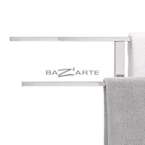 Blomus Stainless Steel Floor Standing Towel Rack Stand - Polished Modern Bathroom Organizer for Spa, Hotel & Home Decor