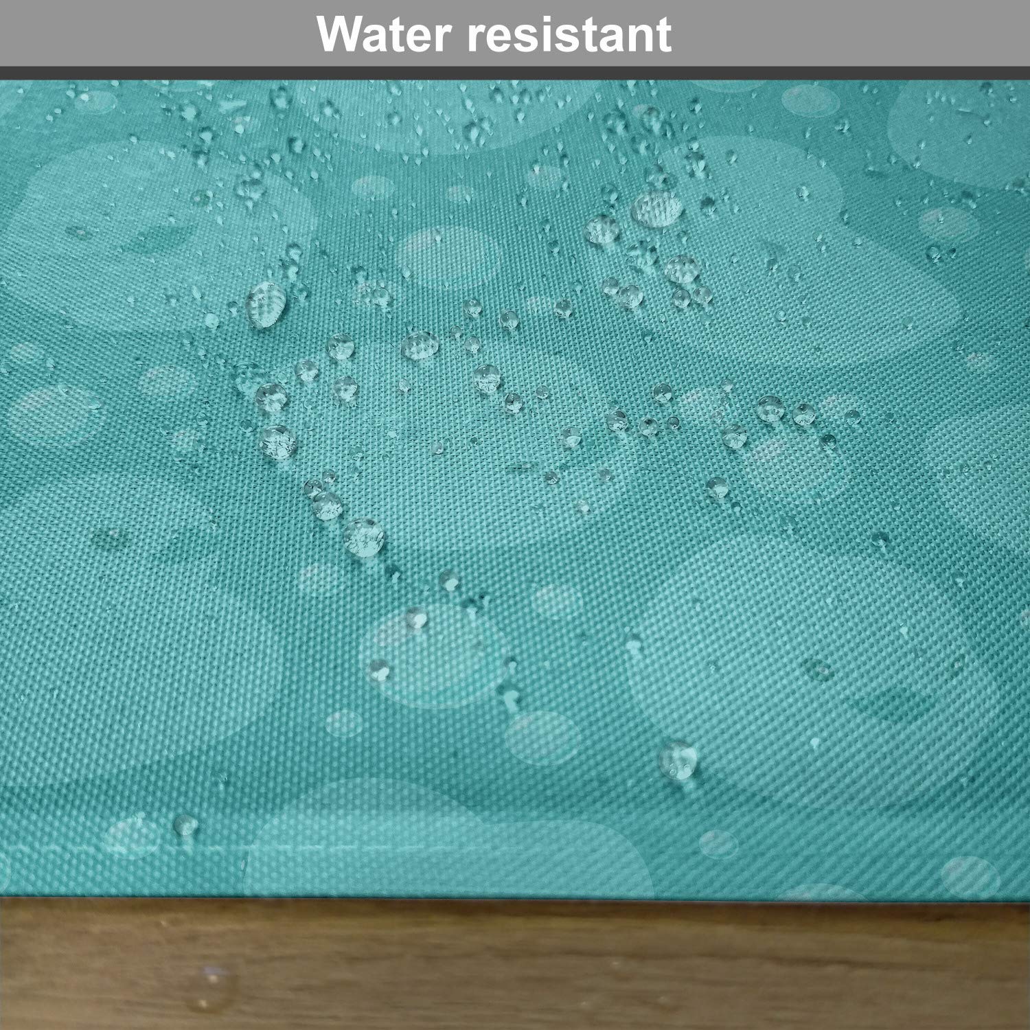 Ambesonne 4-Pack Rubber Duck Place Mats - Yellow Cartoon Duck Swimming in Water with Bubbles Design, Washable Fabric Table Mats for Dining Room & Kitchen Decor in Teal Blue - Perfect for Kids' Parties, Themed Events & Playful Home Decor