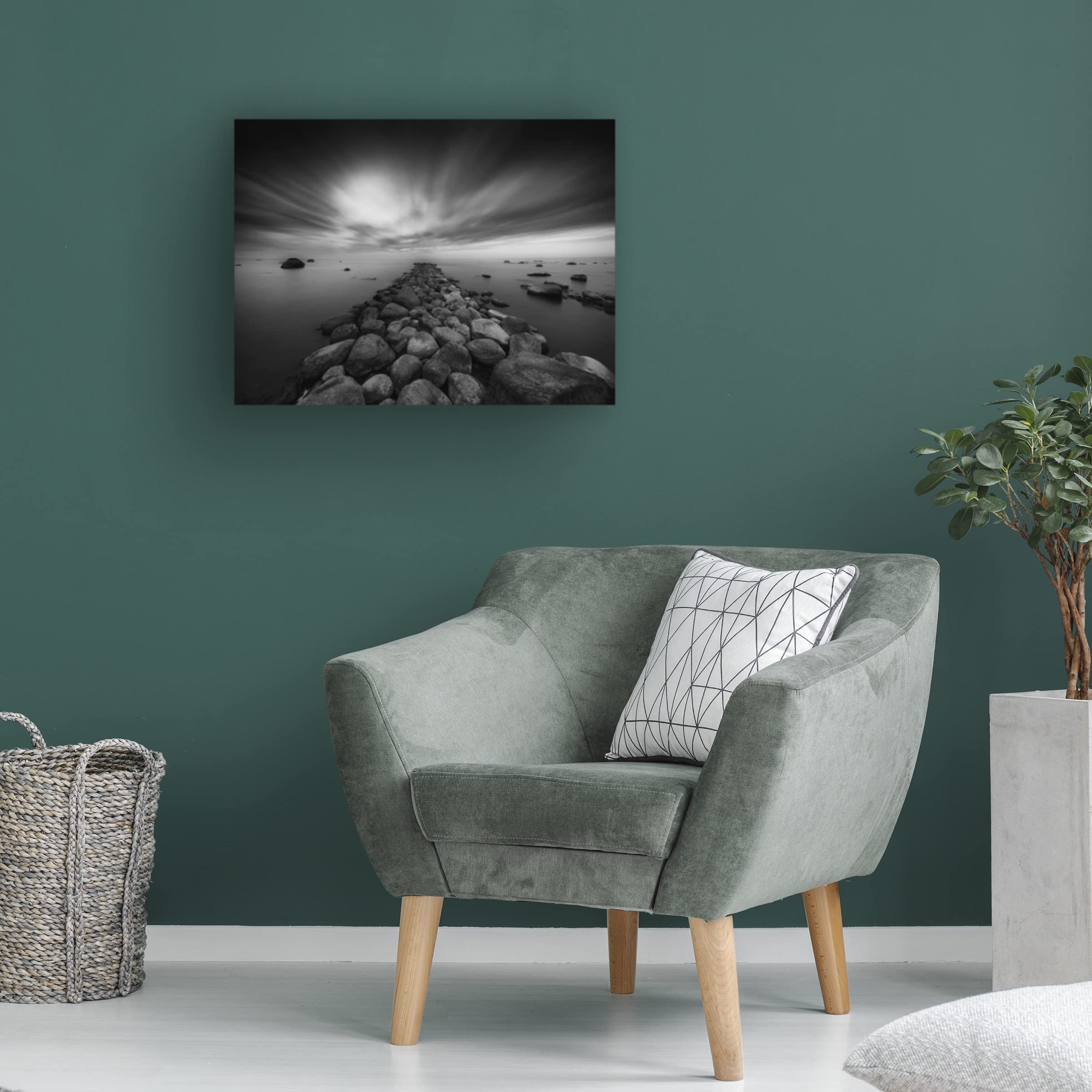 Trademark Fine Art 'Jetty' Canvas Wall Art Print by Konstantin Selezenev - Coastal Beach Decor for Living Room, Bedroom & Office