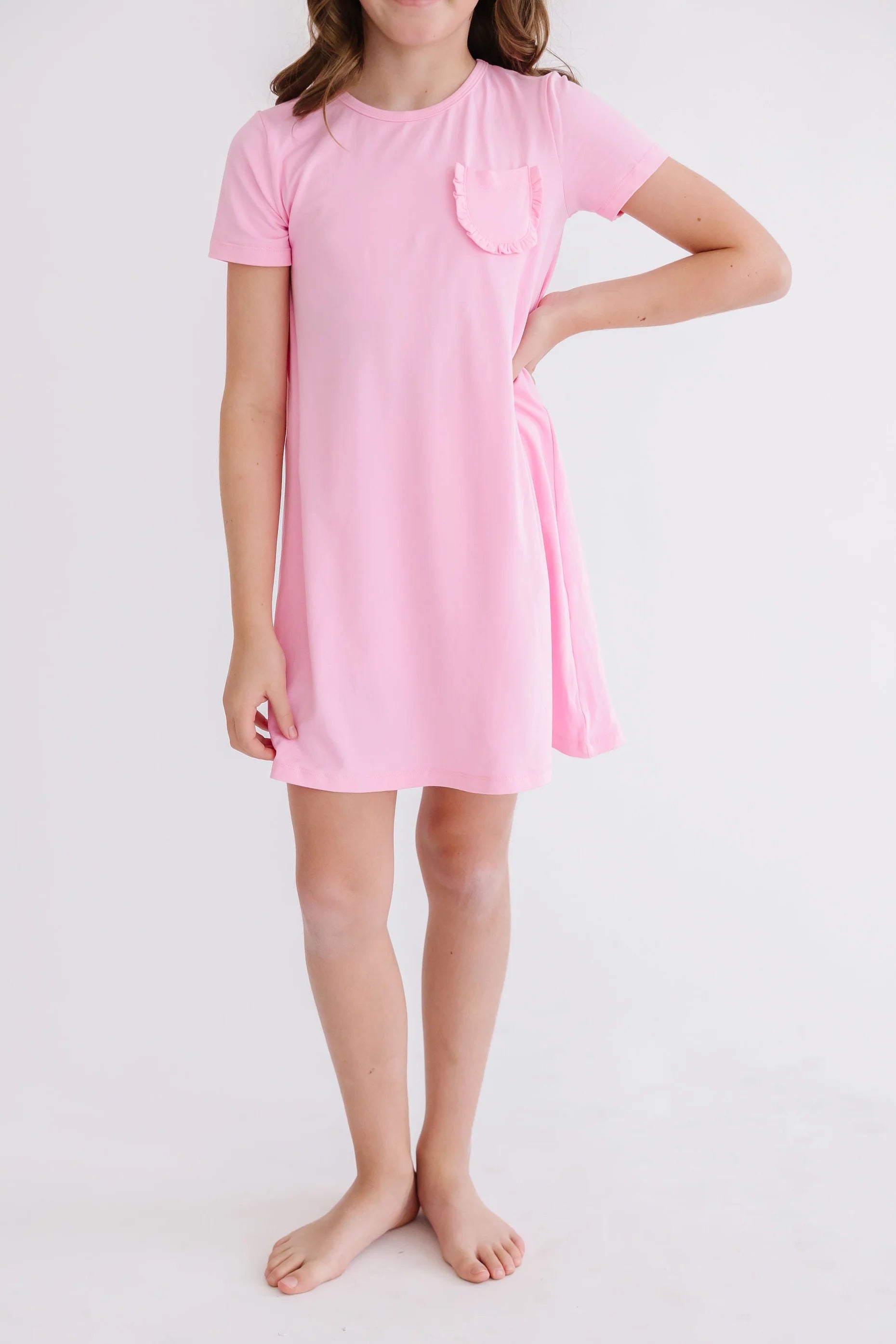 Bubblegum Pink T-Shirt Dress for Women - Soft Cotton Casual Summer Dress | Perfect for Beach, Shopping & Date Nights