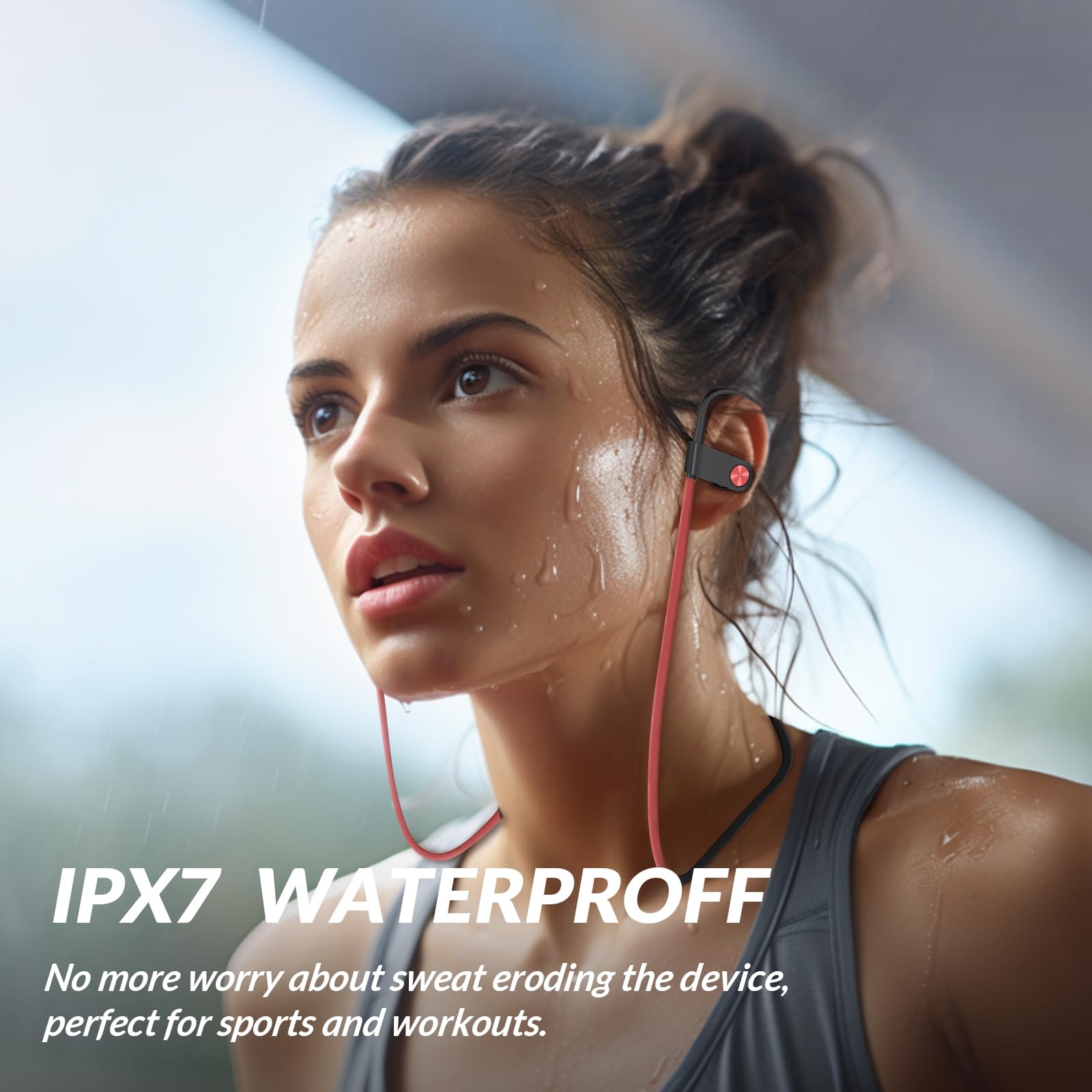 TONEMAC U8 Wireless Earbuds - IPX7 Waterproof, 15H Playtime for Gym Running