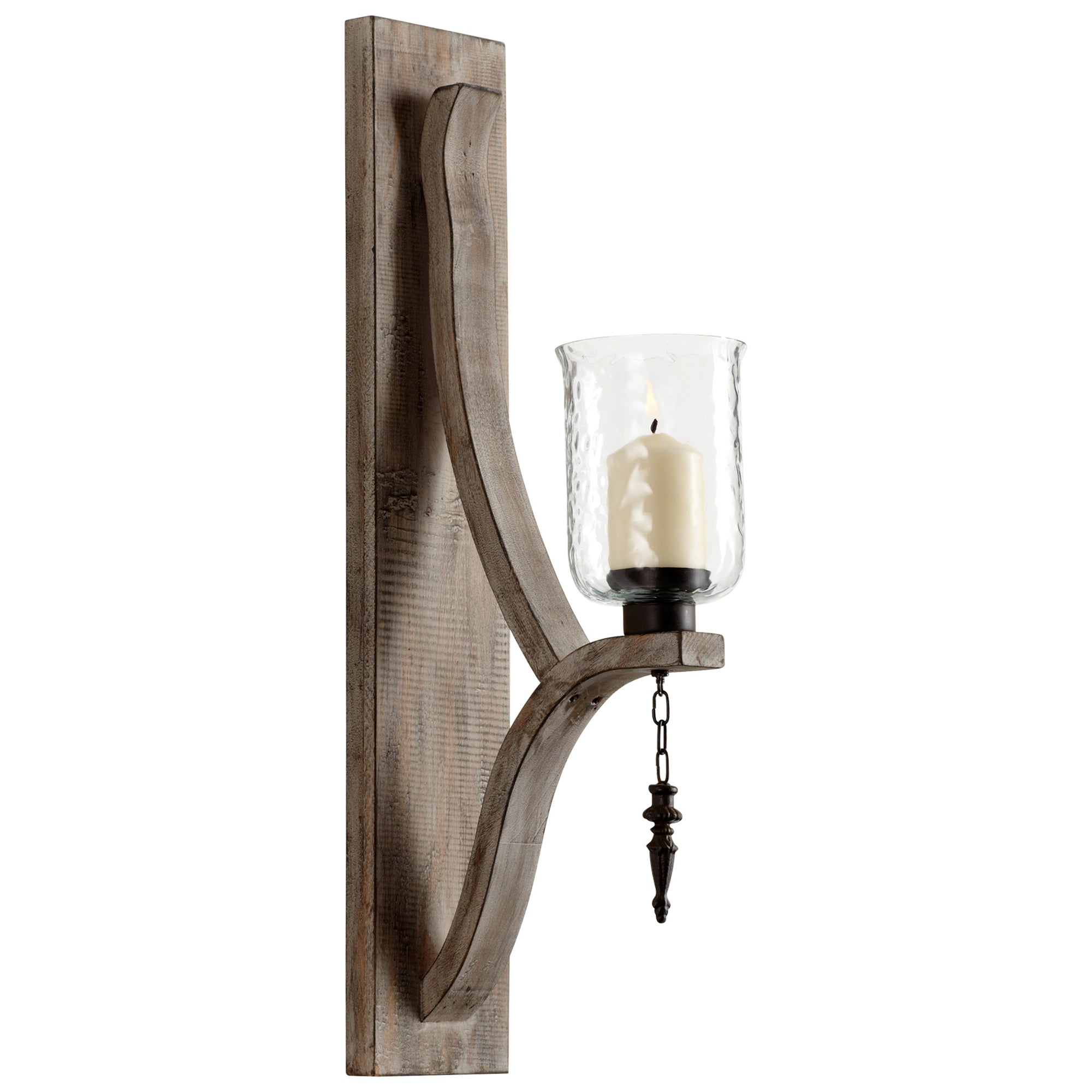 Cyan Design 05108 Giorno Wall Candle Holder in Washed Oak - Rustic Home Decor for Living Room, Bedroom & Dining Room Lighting