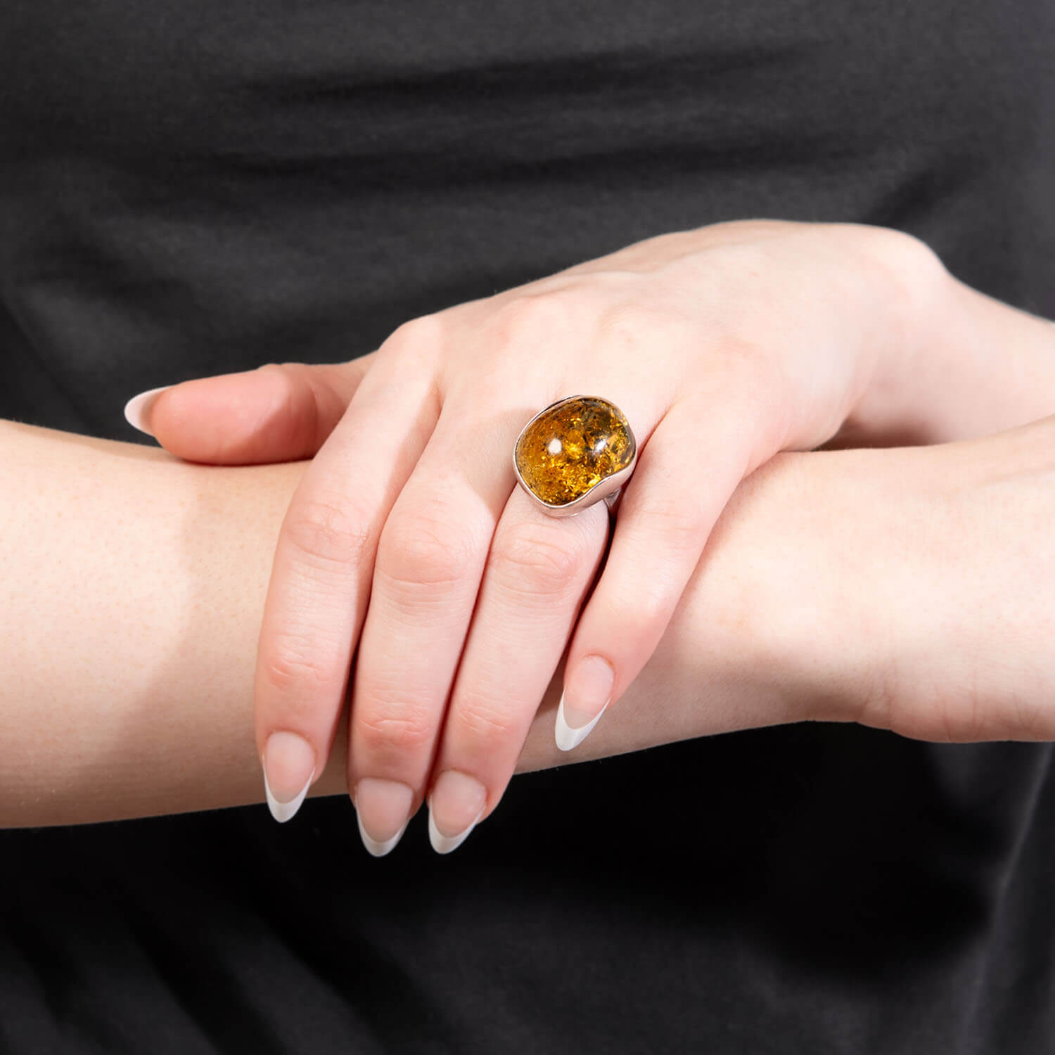 Vintage Polish Sterling Silver Baltic Amber Ring - Handmade Jewelry for Women, Gift for Her, Wedding, Anniversary & Special Occasions