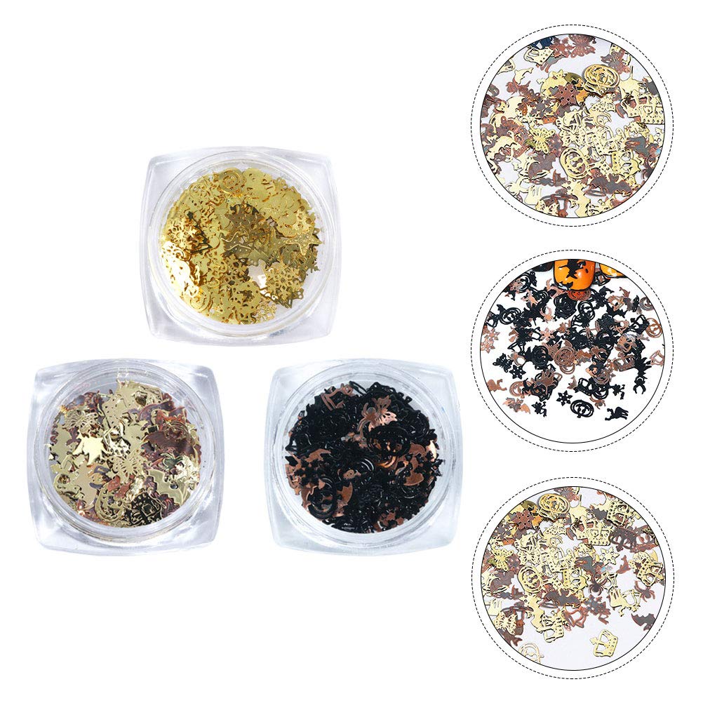 360pcs Halloween Nail Stickers - Witch Gem Nail Decals with Black Sequin Diamonds & Rivets for Nail Art | Perfect for Halloween Parties, Costume Nails & DIY Nail Decoration