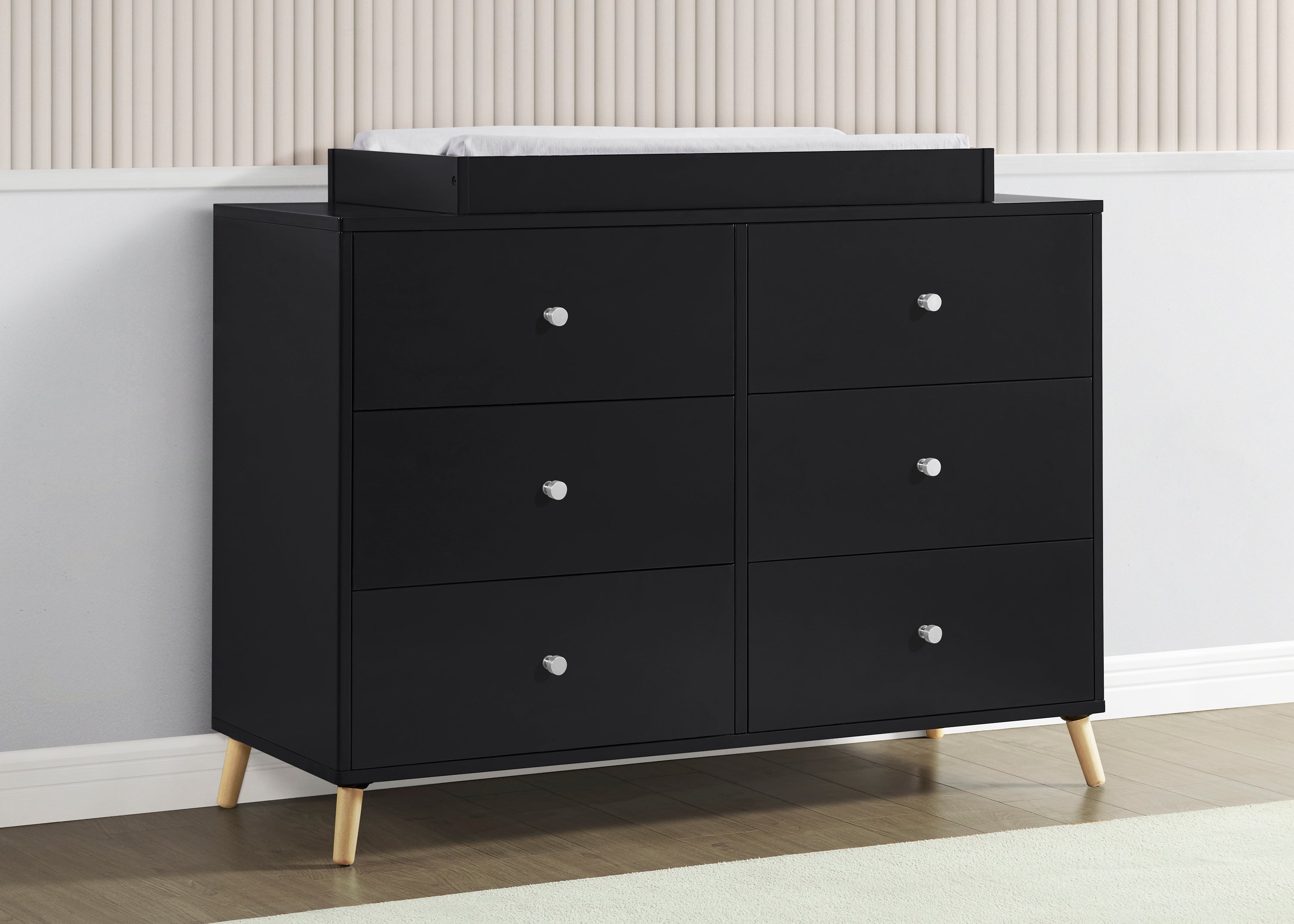 Jordan 6-Drawer Dresser with Interlocking Drawers - Sturdy Bedroom Storage Organizer for Clothes, Linens & Accessories - Perfect for Master Bedroom, Guest Room & Dormitory