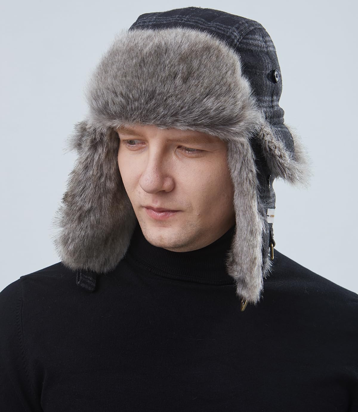 Men's & Women's Winter Trapper Hat - Wool Russian Ushanka Aviator Style for Skiing, Hunting & Cycling - Warm Cold-Proof Winter Hat for Outdoor Activities & Extreme Weather
