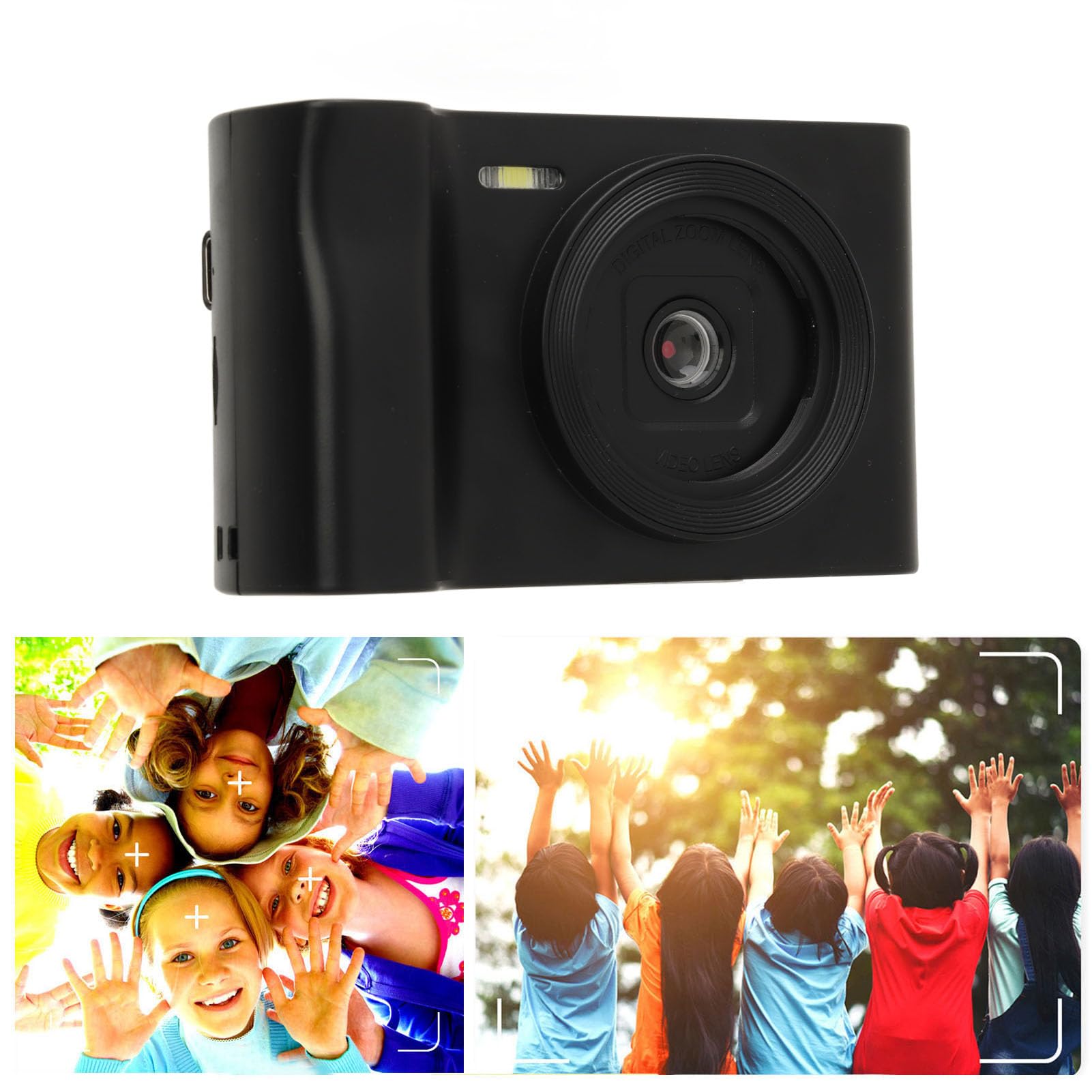 20MP Digital Camera with 8X Zoom & 1080P HD Video - Compact Travel Camera for Vlogging, Selfies, and Family Memories - Beginner-Friendly Kids Camera (Black, Durable Plastic) - Perfect for Vacations, Birthday Parties, and School Events