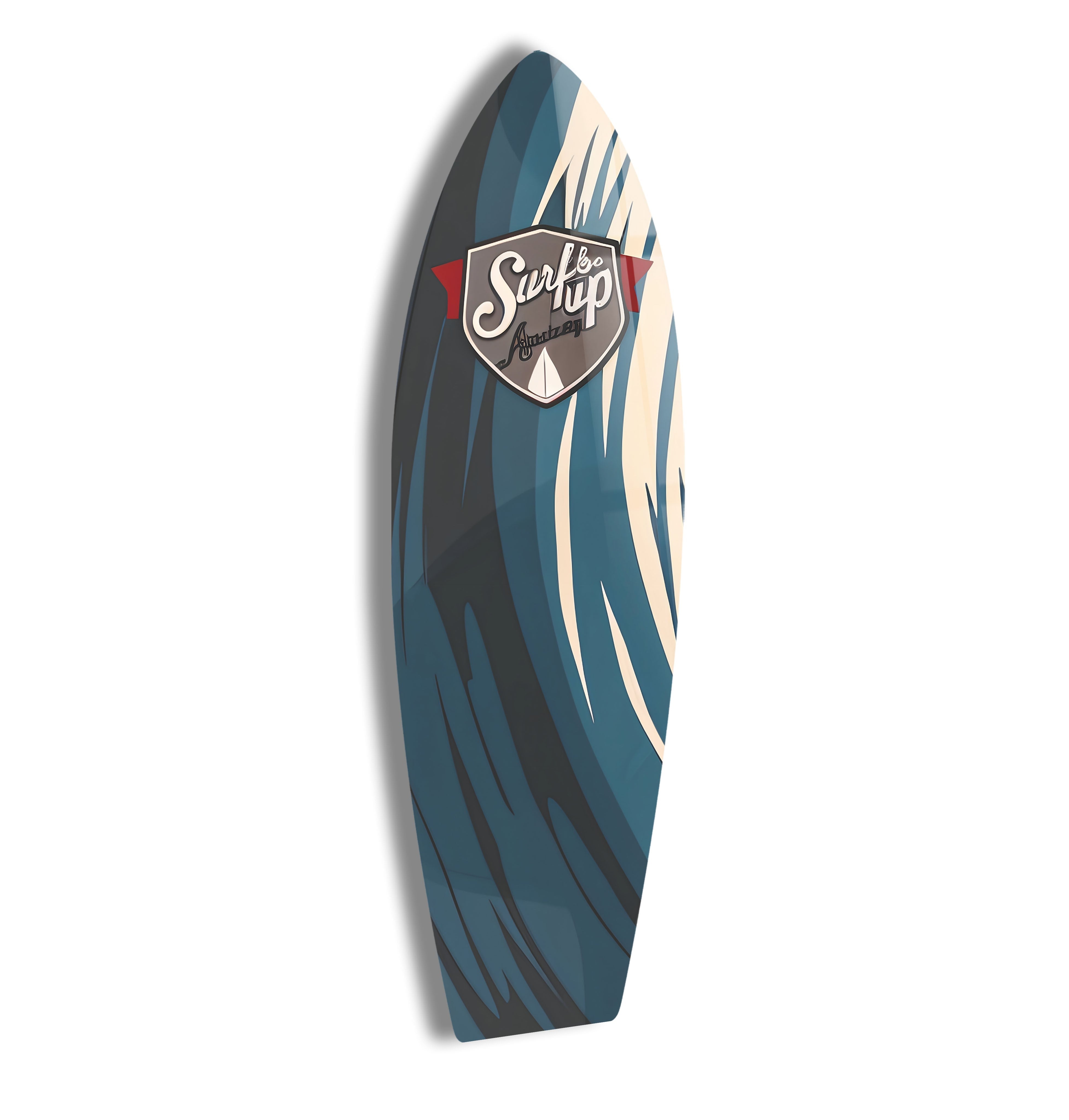 Blue Abstract Surfboard Wall Art - Coastal Beach Decor for Living Room, Bedroom & Office - Perfect Surfing Theme Home Decoration