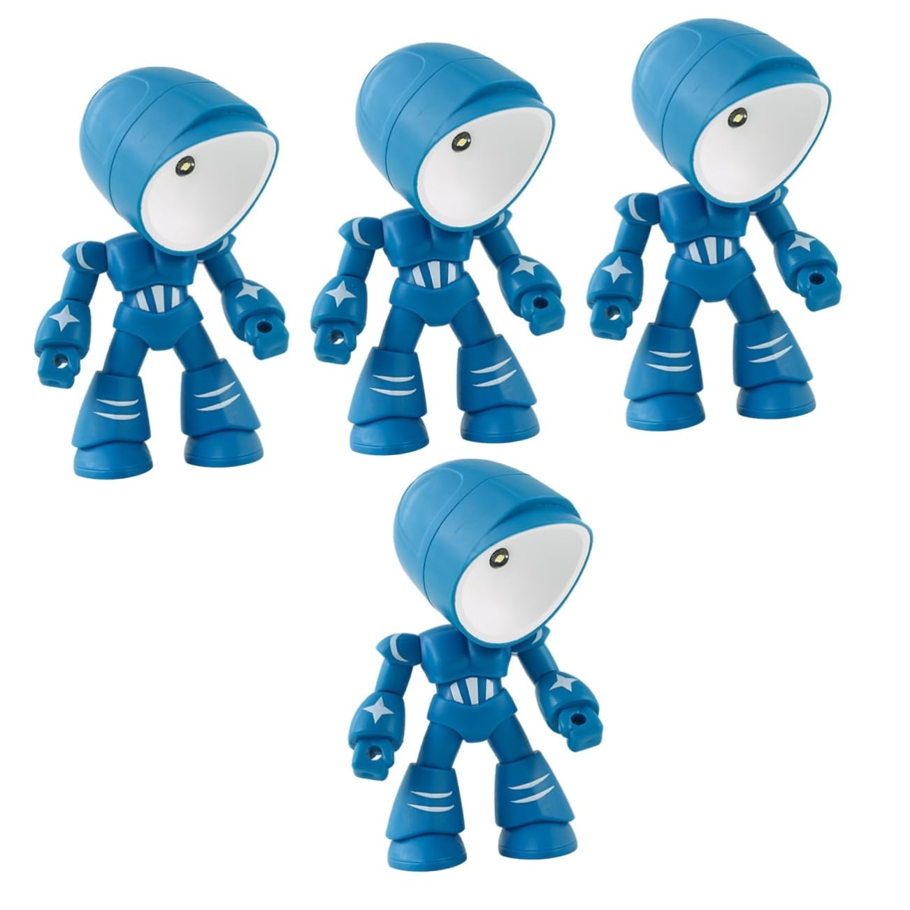 ABOOFAN 4-Piece Robot Table Lamp Set - LED Night Light for Kids Room, Work Desk Decor & Home Office Lighting - Durable PVC Material for Bedroom, Nursery & Study Area