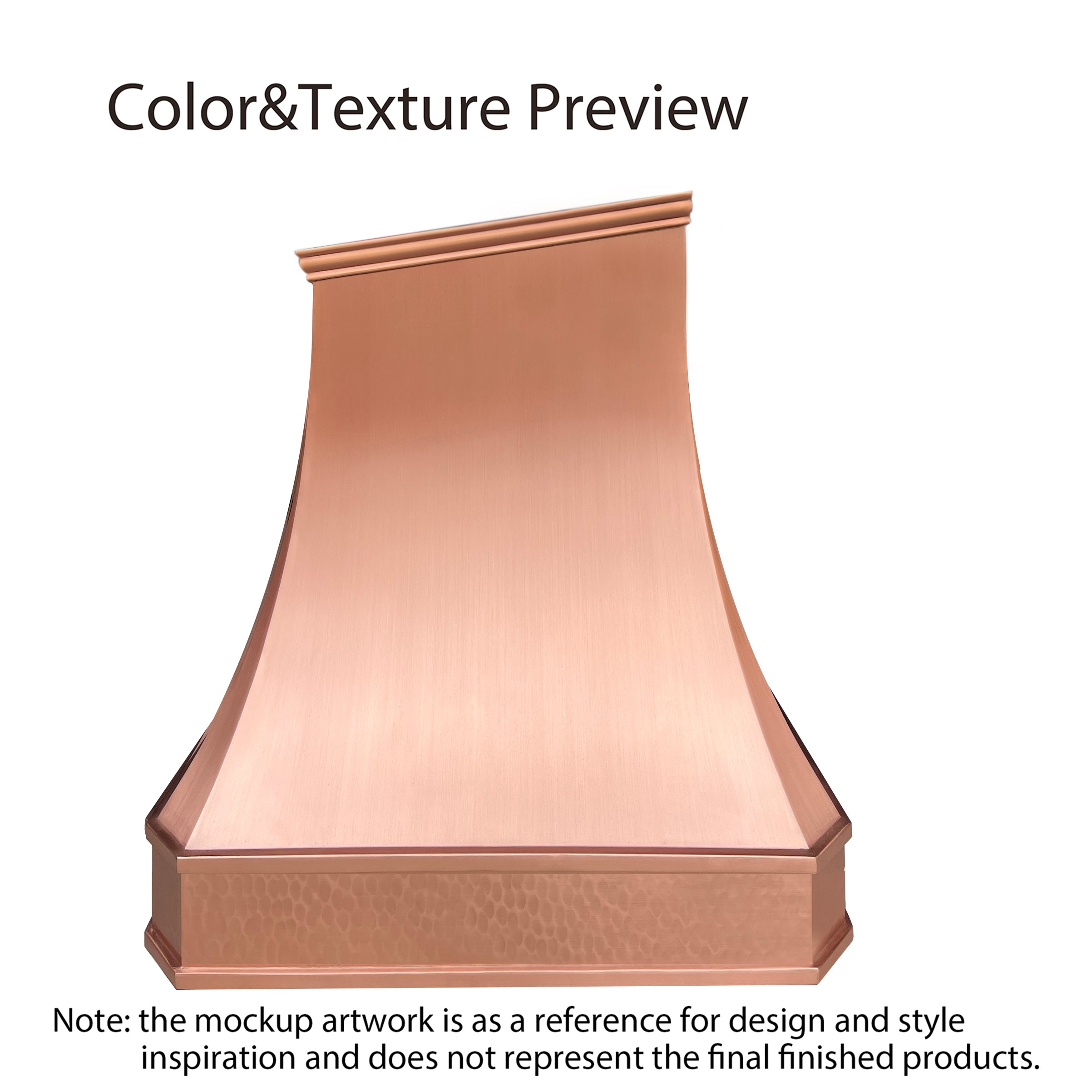 Premium Custom Solid Natural Copper Range Hood VH03SL PN - Modern Kitchen Ventilation for Ryles, Ideal for Home Chefs & Stylish Cooking Spaces