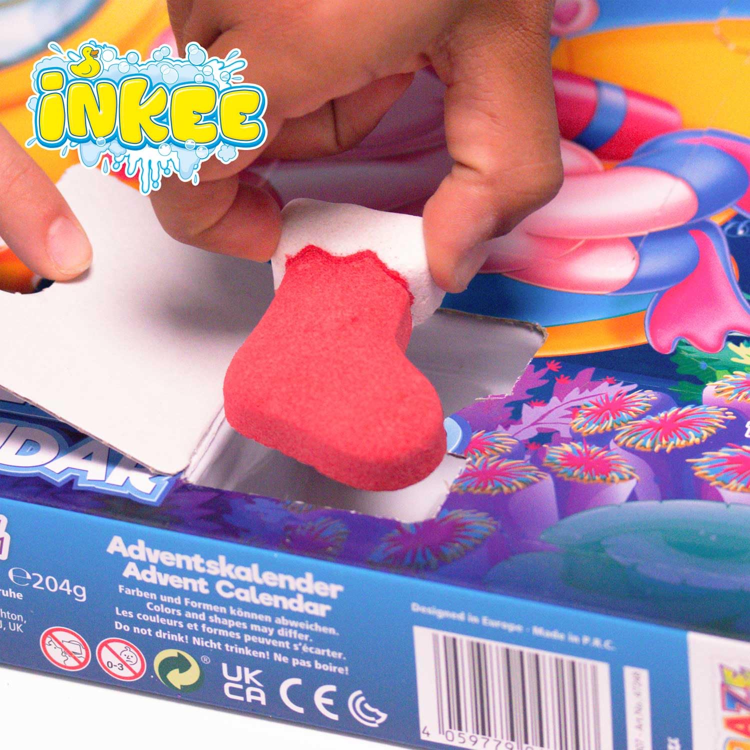 INKEE Advent Calendar with Bath Toys - Includes Aromatic Bath Bombs, Bath Salts & Fun Sponges - Perfect Christmas Gift for Kids - Ideal for Holiday Bath Time Fun & Relaxation