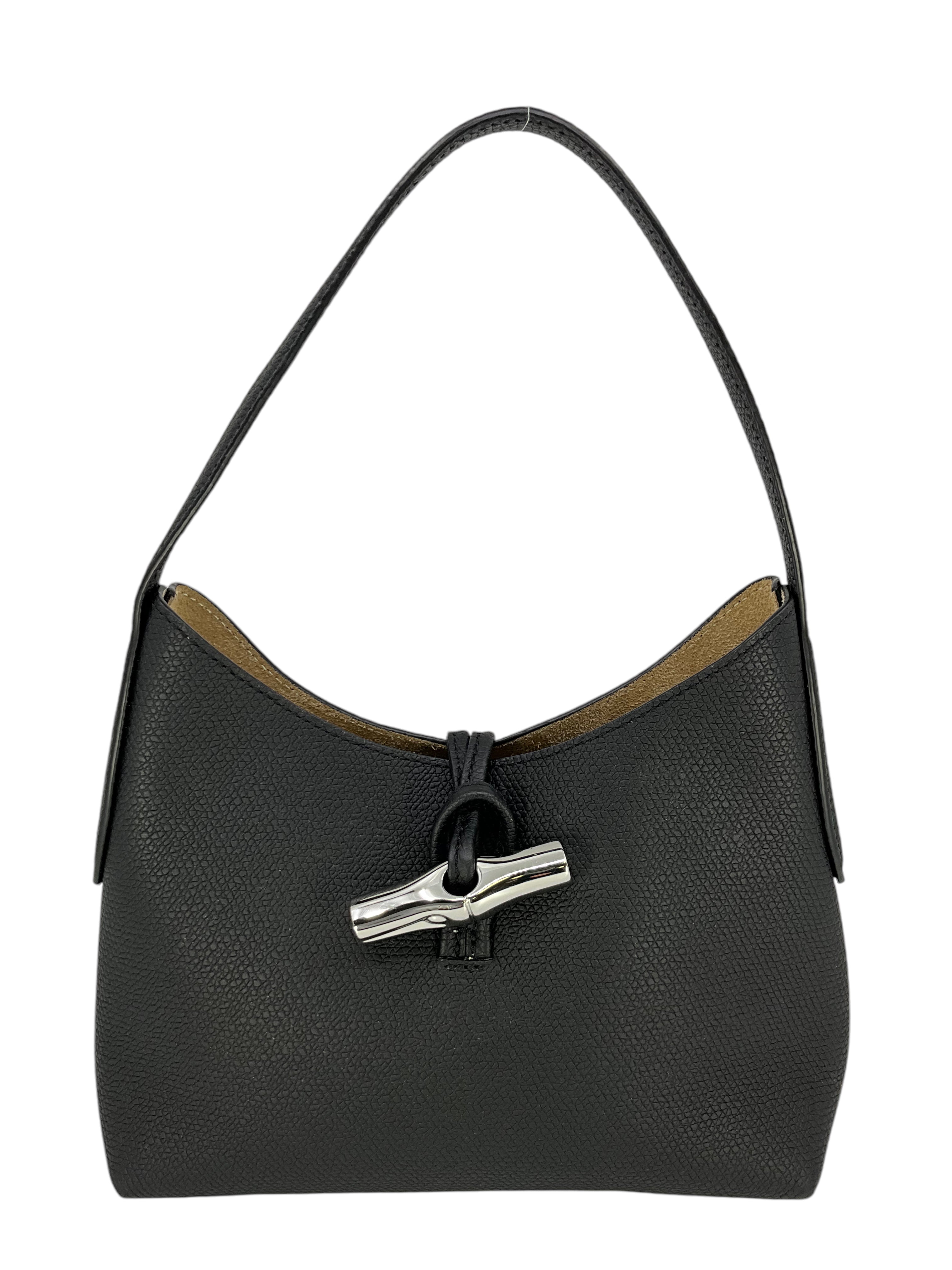 Longchamp Small Roseau Leather Shoulder Bag for Women - Stylish & Lightweight Crossbody Purse for Work, Travel & Everyday Use