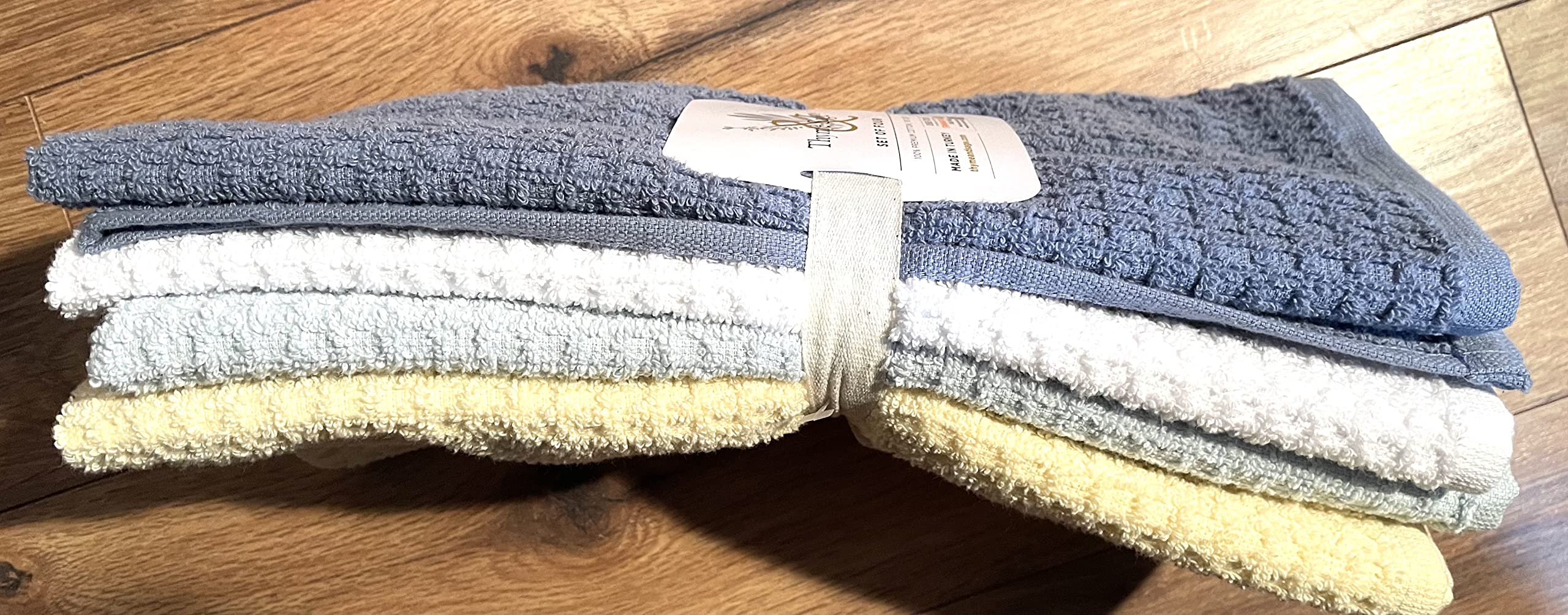 4-Pack Premium Turkish Cotton Kitchen Towels Set - Ultra Absorbent & Quick-Drying Dish Towels, Tea Towels & Hand Towels (16