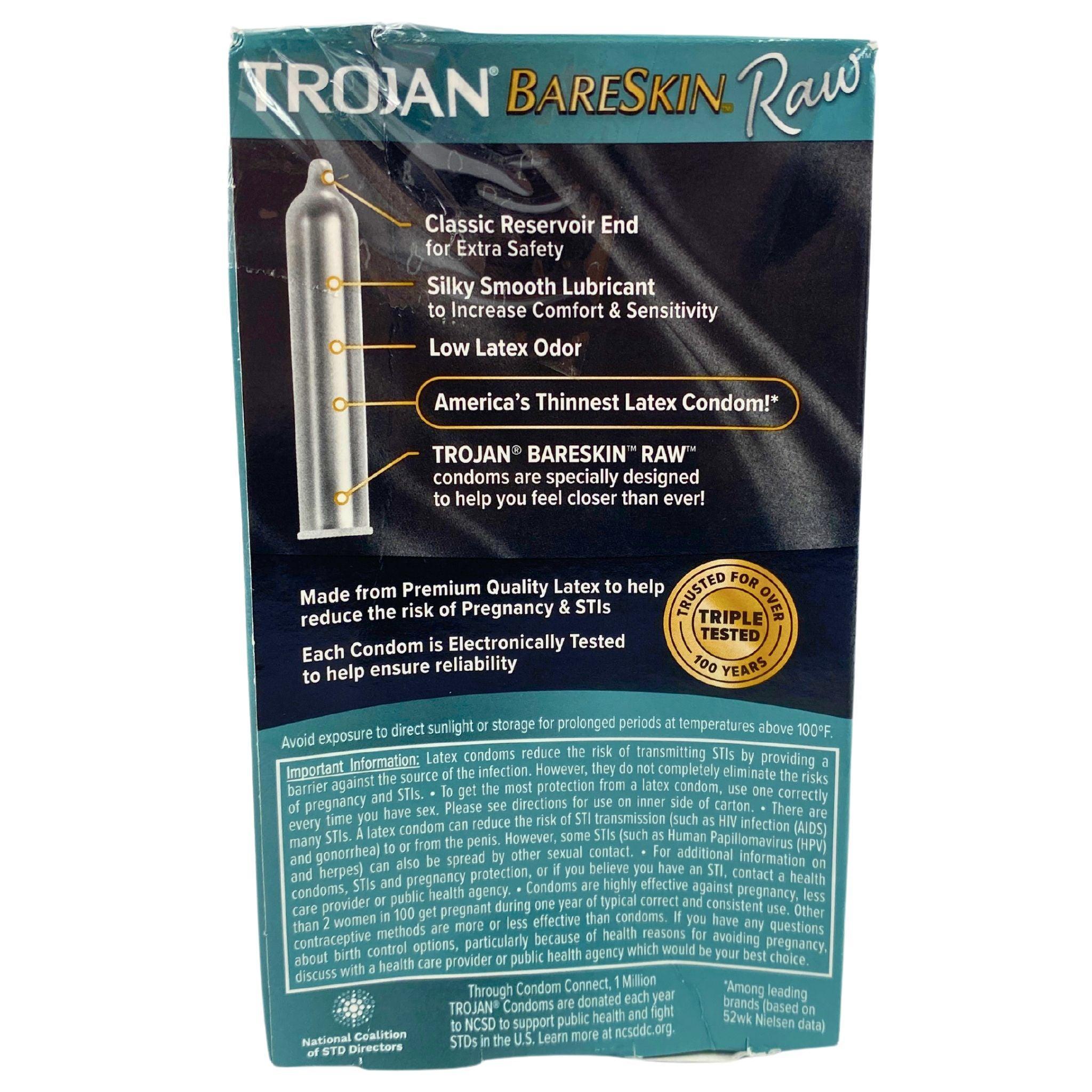 Trojan BareSkin Raw Thin Condoms - 62 Count Pack | Ultra Thin & Sensitive Protection for Enhanced Intimacy | Perfect for Couples & Safe Sex