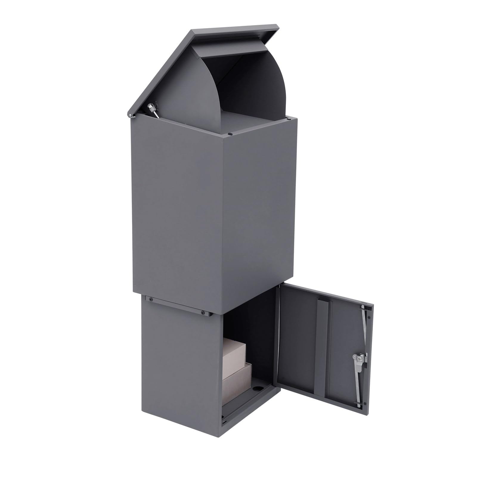 Large Galvanized Steel Package Delivery Box - Secure Locking Parcel Drop Box for Outside, Porch, Floor or Wall Mount (13.4