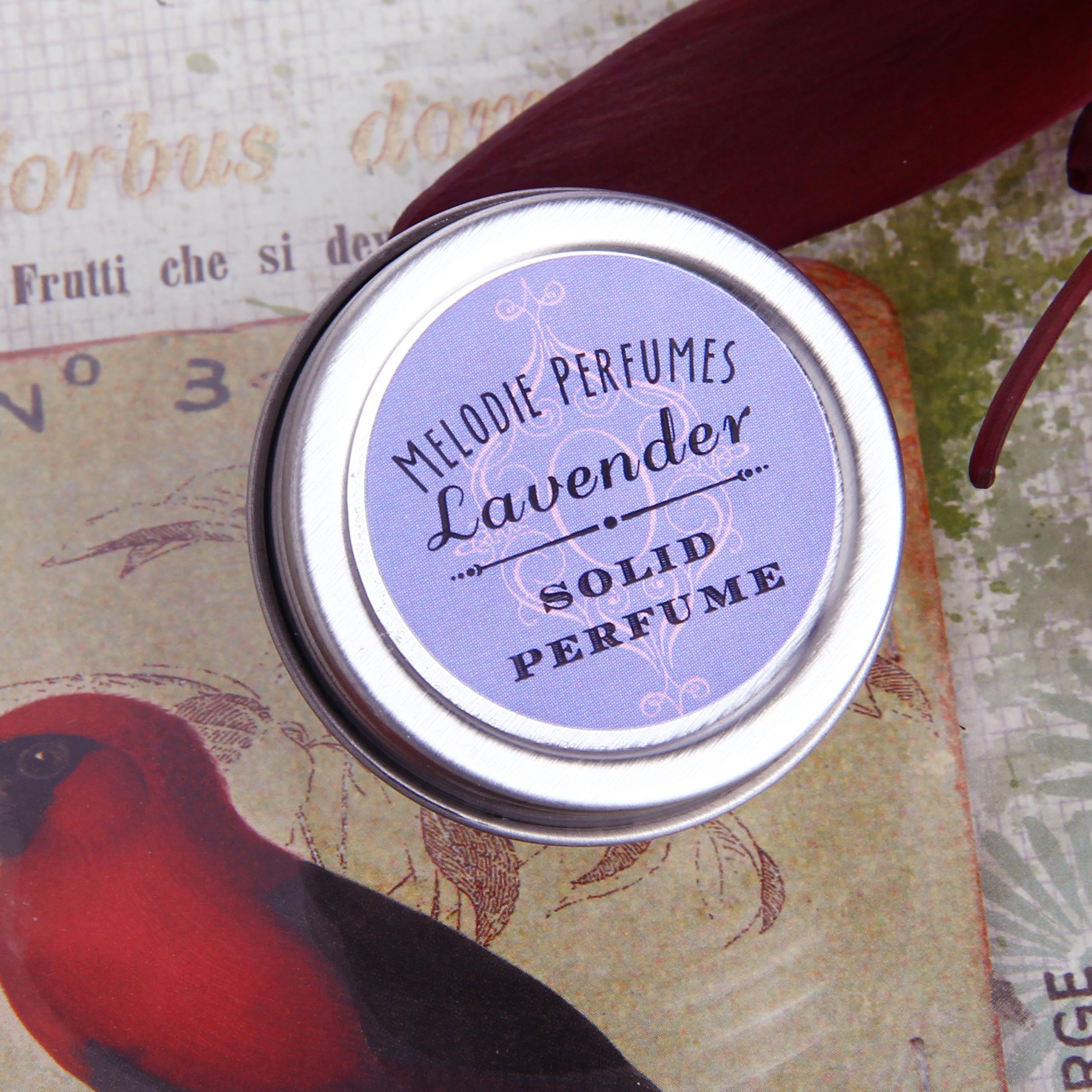 Lavender Essential Oil Solid Perfume - Vegan Single Note Scent, Natural Ingredients, No Synthetic Fragrance (0.5oz Tin) for Aromatherapy, Meditation & Daily Stress Relief