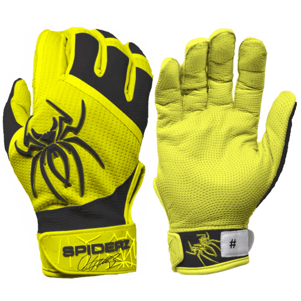 2023 Spiderz PRO Batting Gloves - Oneil Cruz Signature Series #2 Yellow/Black | Baseball Training & Game Performance | Perfect for MLB Fans & Players