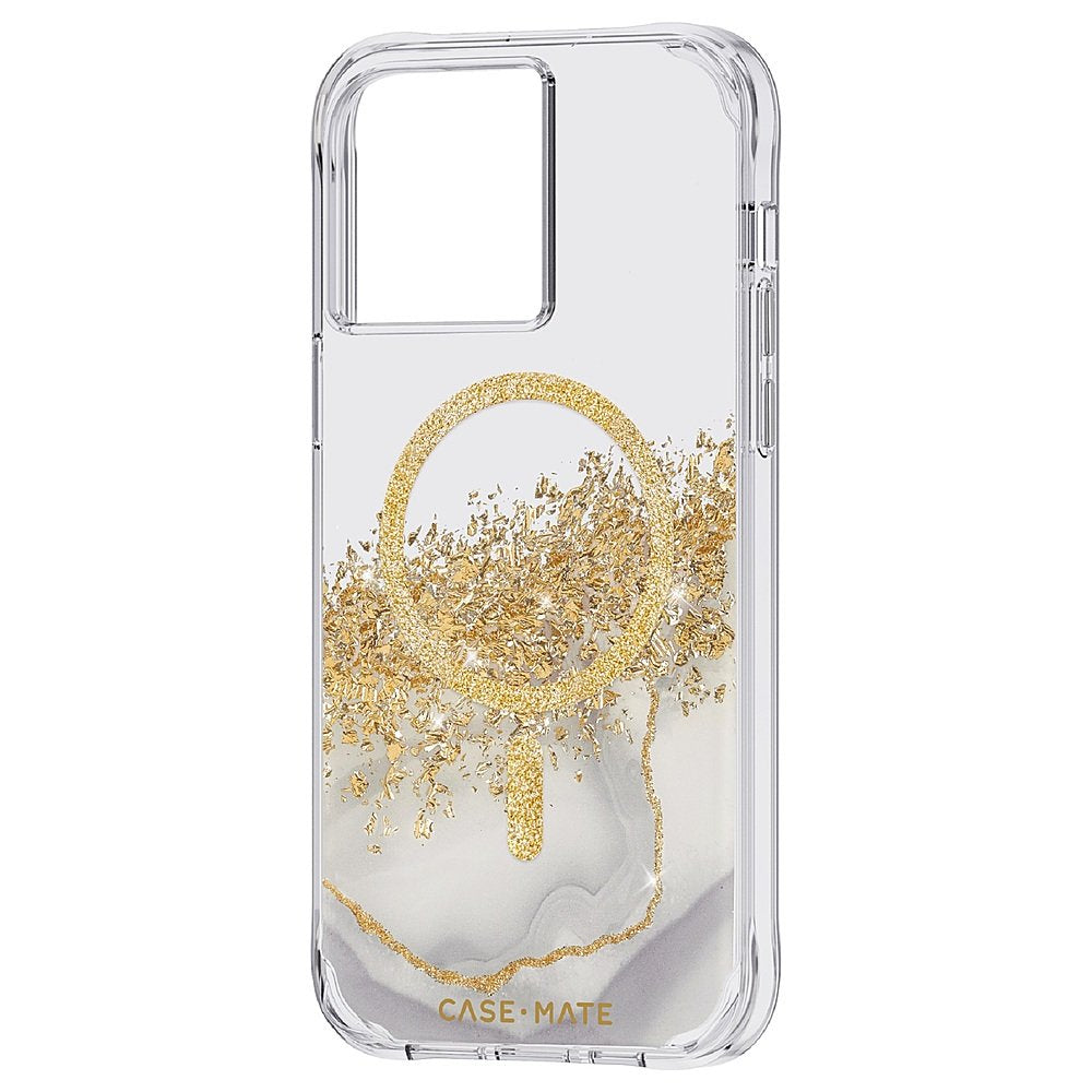 Antimicrobial Hardshell Phone Case with MagSafe - Karat Marble Design for iPhone 14 Pro Max | Protective Cover for Everyday Use & Travel