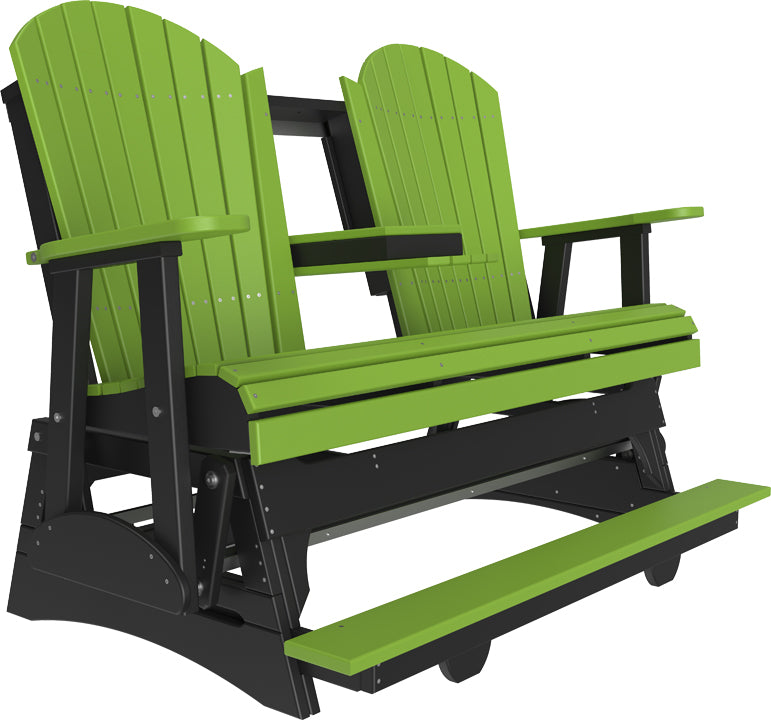 LuxCraft 5-Foot Adirondack Balcony Glider Chair - Outdoor Patio Furniture for Relaxing on Porch, Deck or Garden