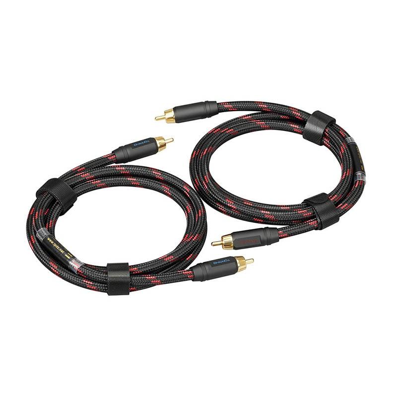 Premium TOPPING TCR2 6N Single Crystal Copper Gold Plated RCA Audio Cable - High-End Interconnect for Home Theater, Hi-Fi Systems & Audiophile Setups