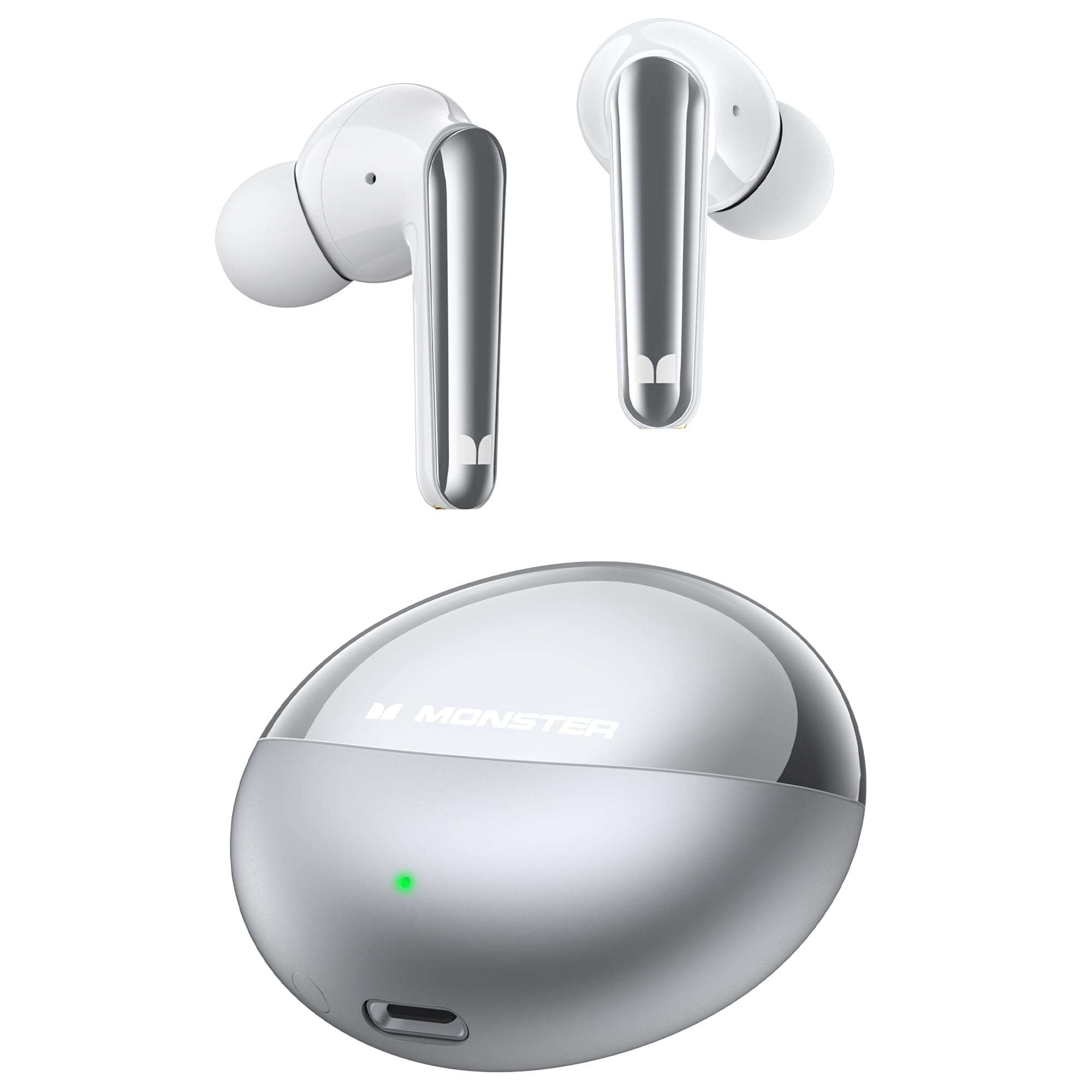Monster N-Lite 203 AirLinks Wireless Bluetooth 5.3 Earbuds - HiFi Stereo Sound, 30H Playtime, Crystal Clear Calls, Type-C Fast Charging, IPX6 Waterproof - Perfect for Gym, Running, Travel & Work